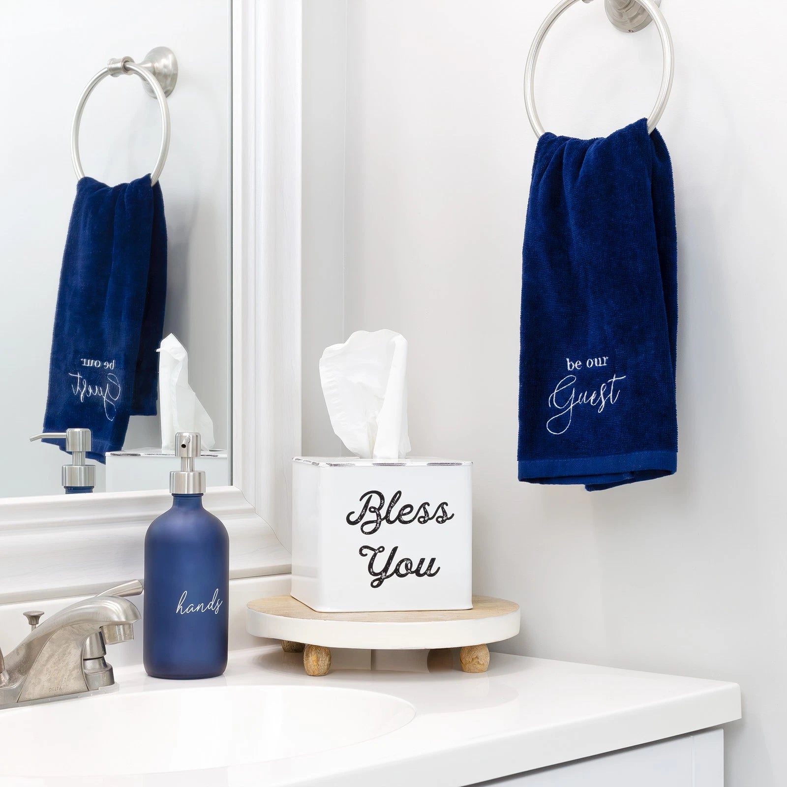 Square Tissue Box Cover; Modern Farmhouse Enamelware Holder | eBay