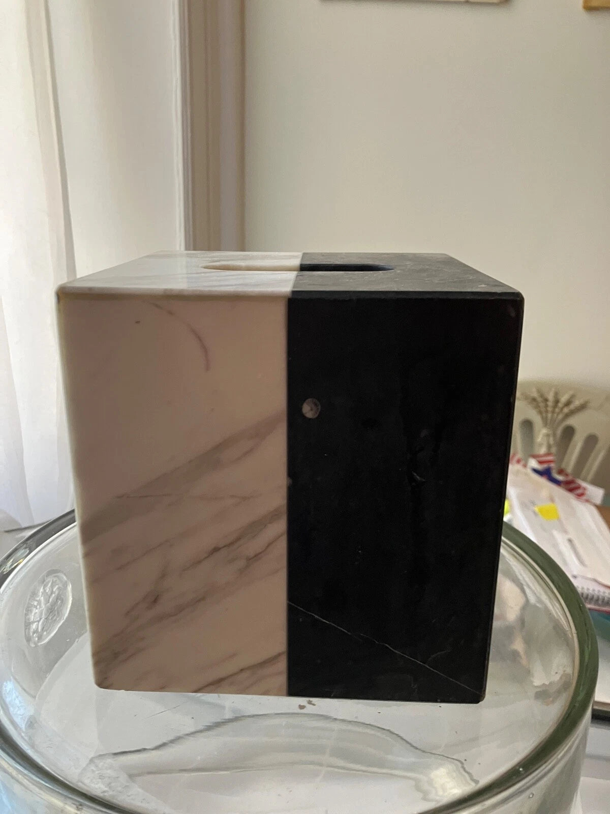 Jonathan Adler Black and White Marbe Tissue Box Cover | eBay