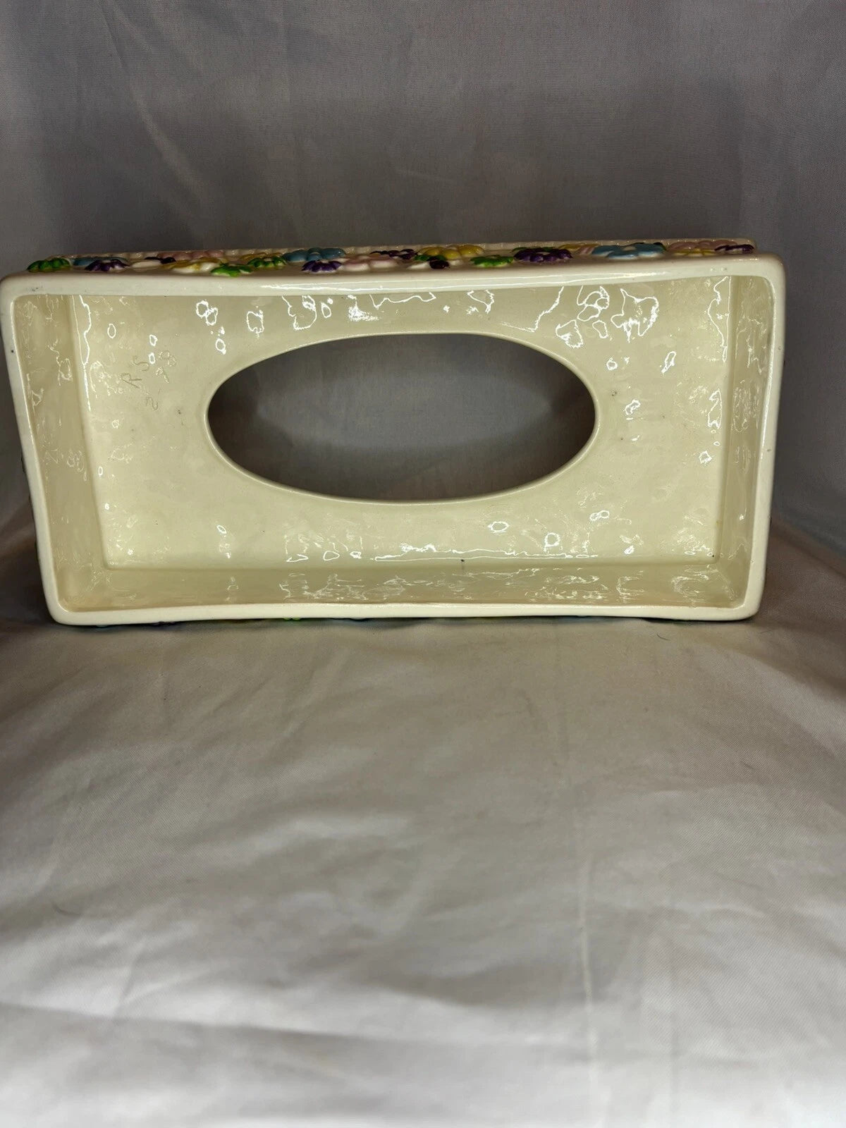 Vintage Hand Painted Rectangle Floral Ceramic Tissue Box Cover 1978 | eBay