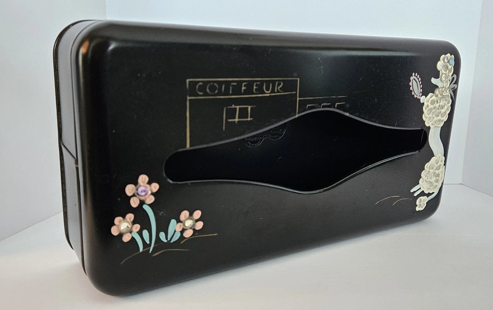 VTG Ransburg Metal 1950's Poodle French Coiffeur Tissue Box Holder. Wall/Counter | eBay