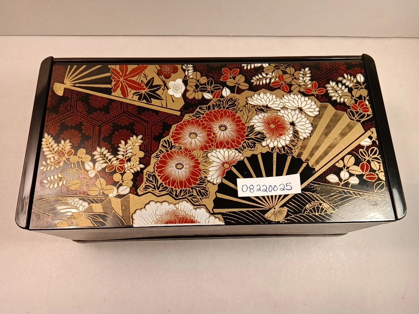 Vintage Asian Tissue Holder Box Mirrored Black Lacquered Yamanaka Floral Japan | eBay