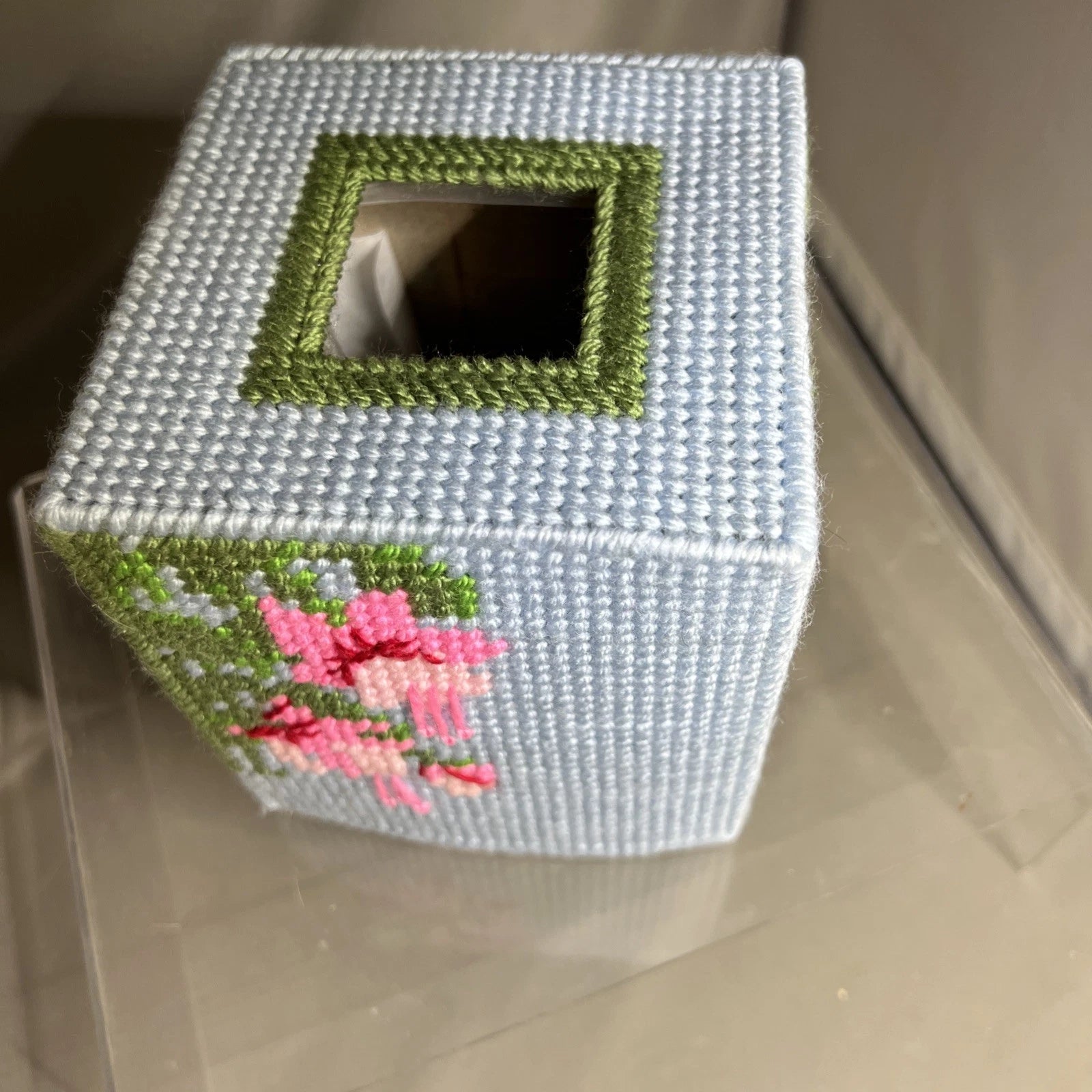 Handmade Needlepoint Hummingbird And Flower Tissue Box Cover | eBay