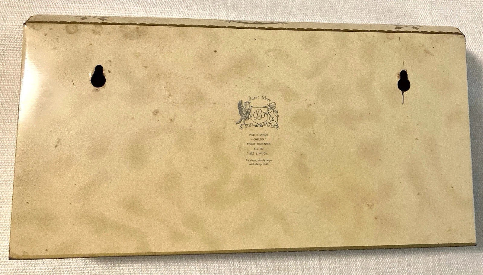 Vintage Metal Kleenex Tissue Dispenser Baret Ware England Chelsea Floral | eBay