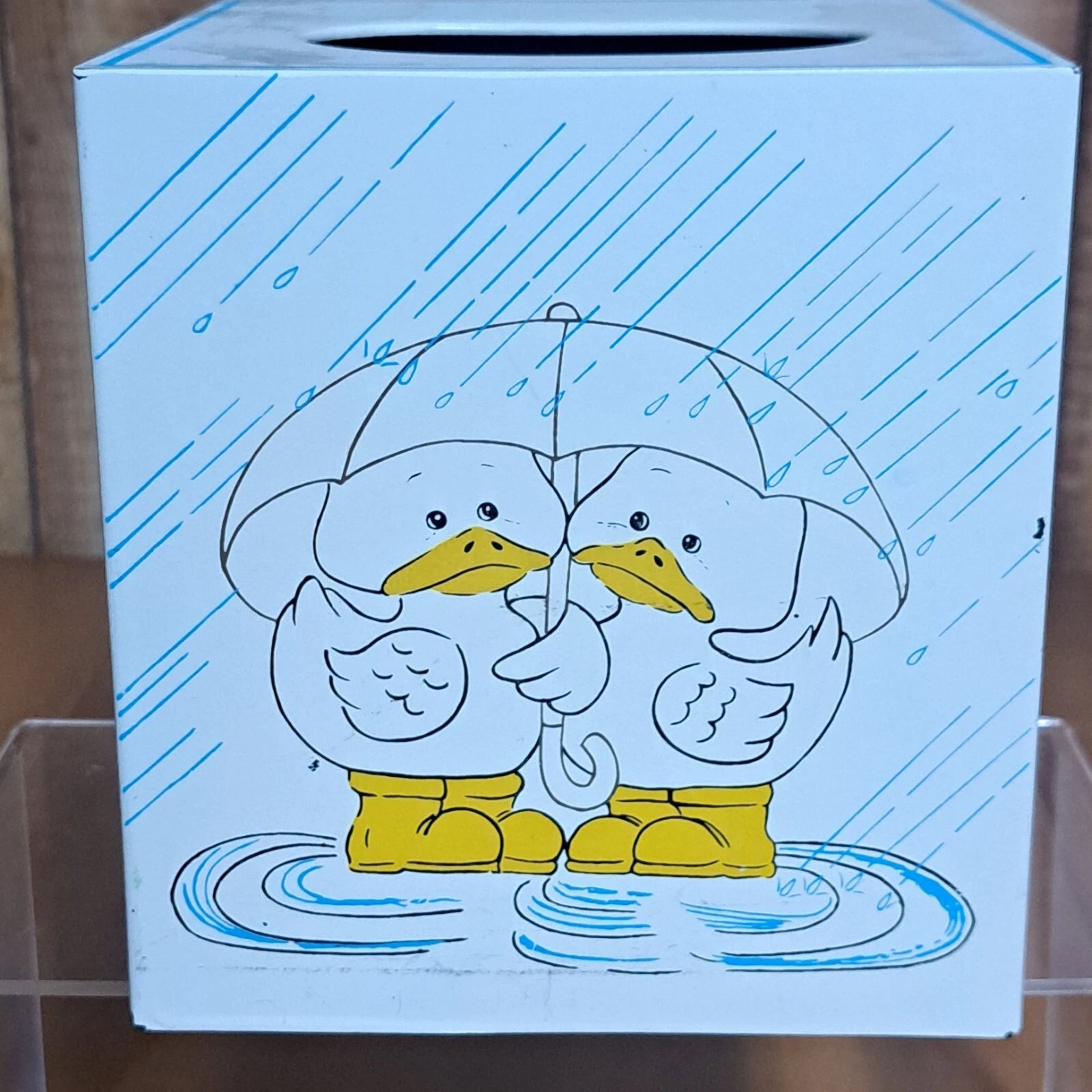 Vintage Andre Richard Ducks Under Umbrella Square Tissue Box, Japan | eBay