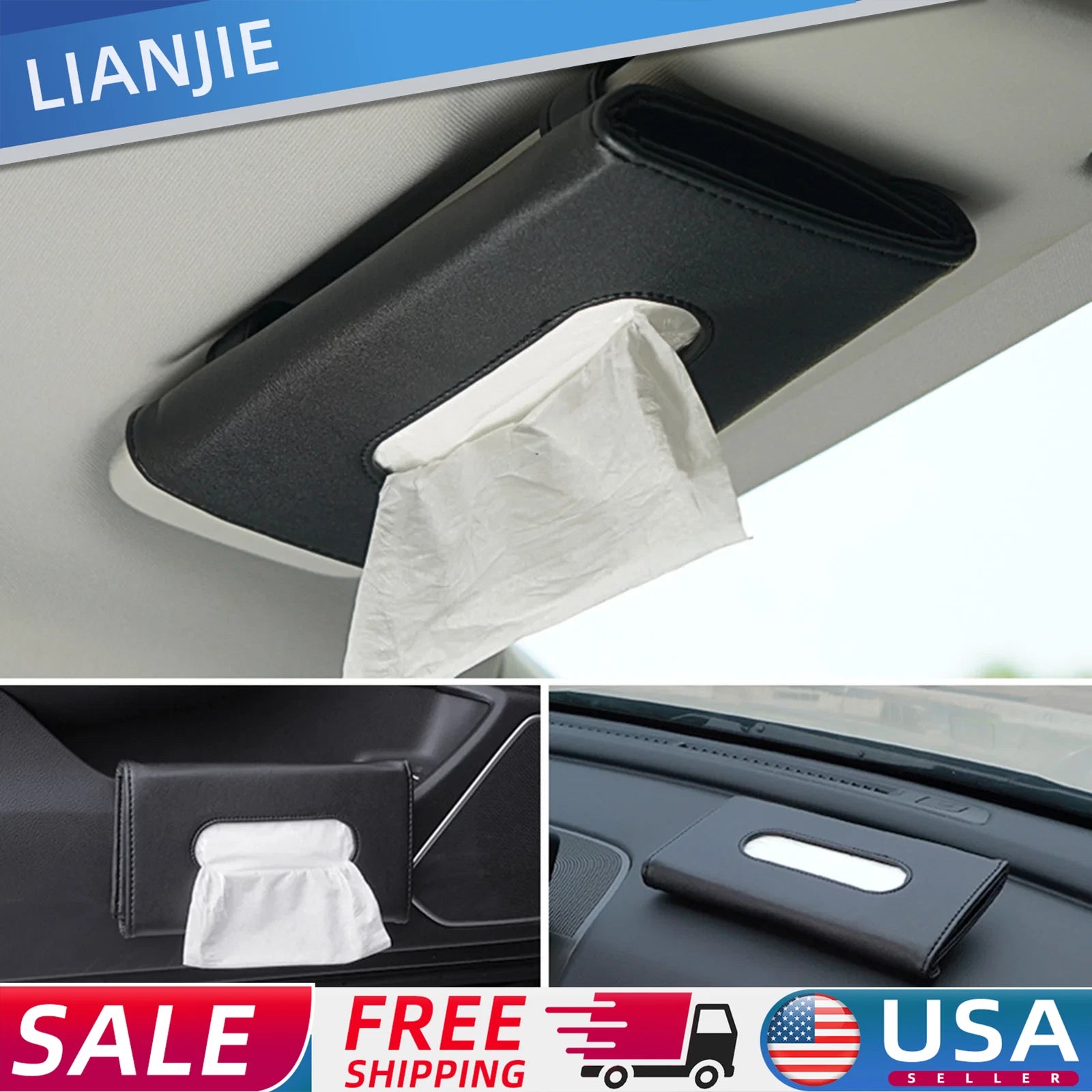 Faux Leather Car Visor Tissue Holder – Dual-Purpose Napkin Case | eBay