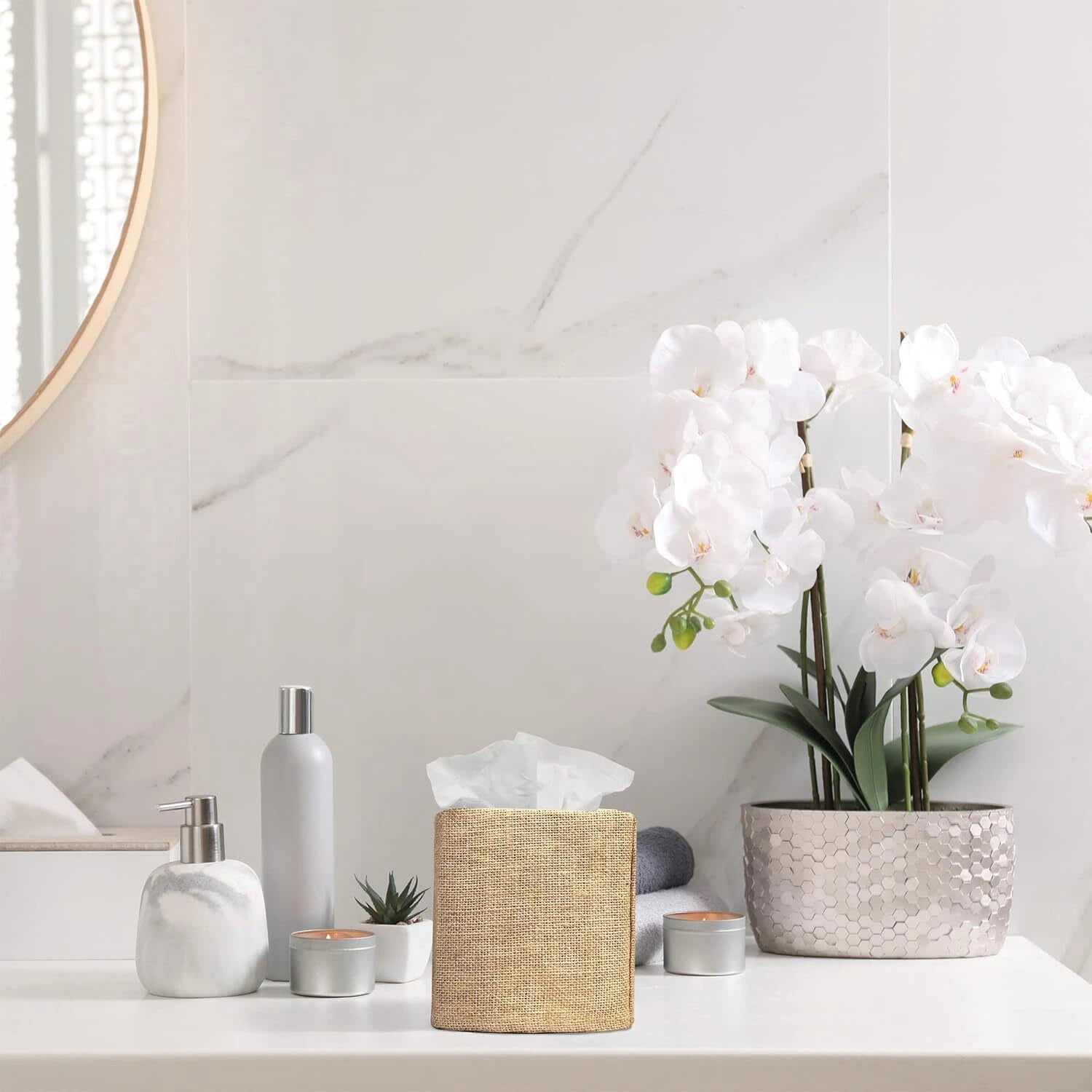 Burlap Square Tissue Box Cover - Decorative Cube for Home and Bathroom | eBay