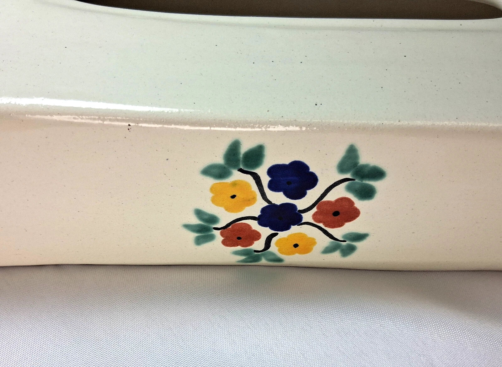 Mexican Folk Art Tissue Box Cover Hand Painted Ceramic White | eBay