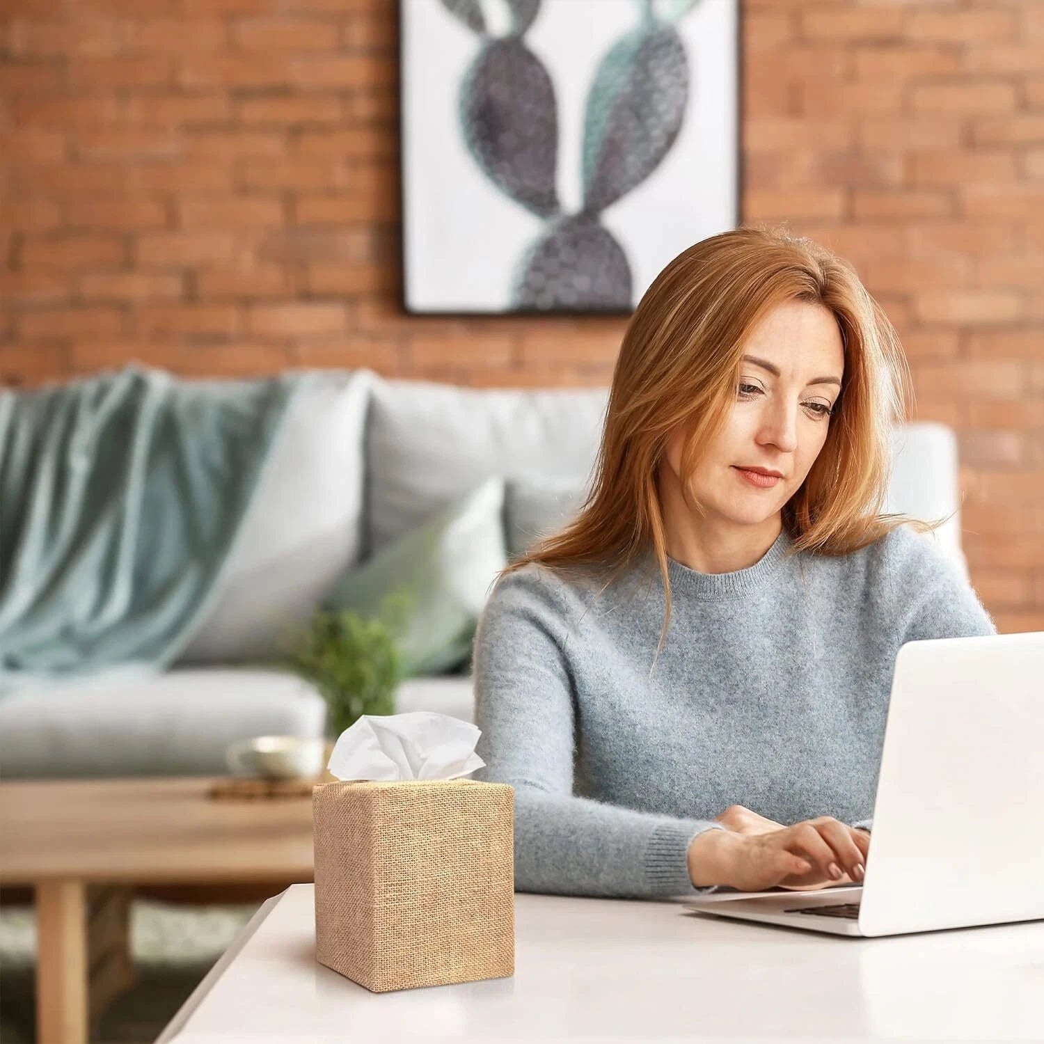 Burlap Square Tissue Box Cover - Decorative Cube for Home and Bathroom | eBay
