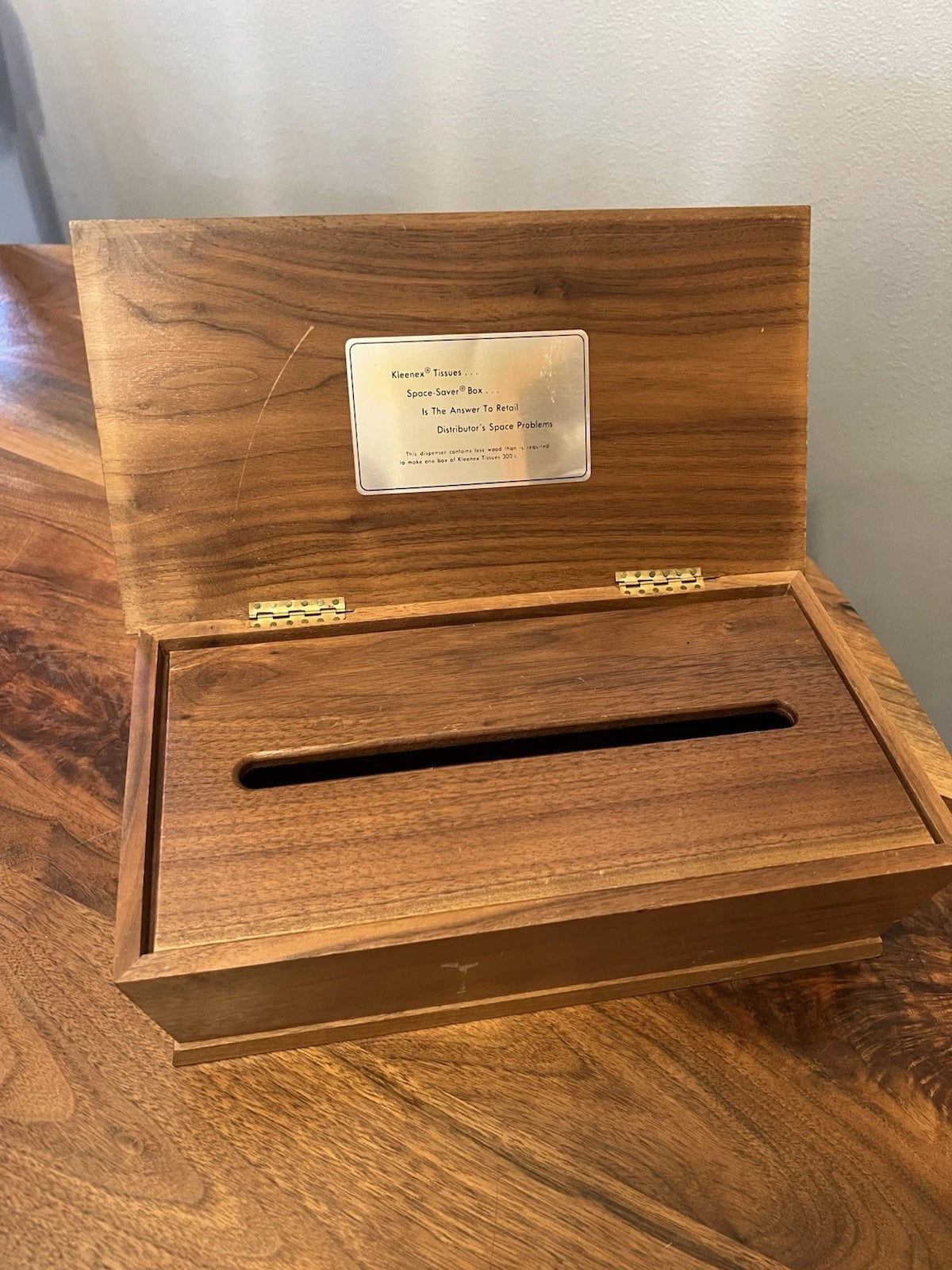 VTG Wooden Space-Saver Kleenex Tissue Box Cover w/ Lid Plaque Answer To Retail | eBay