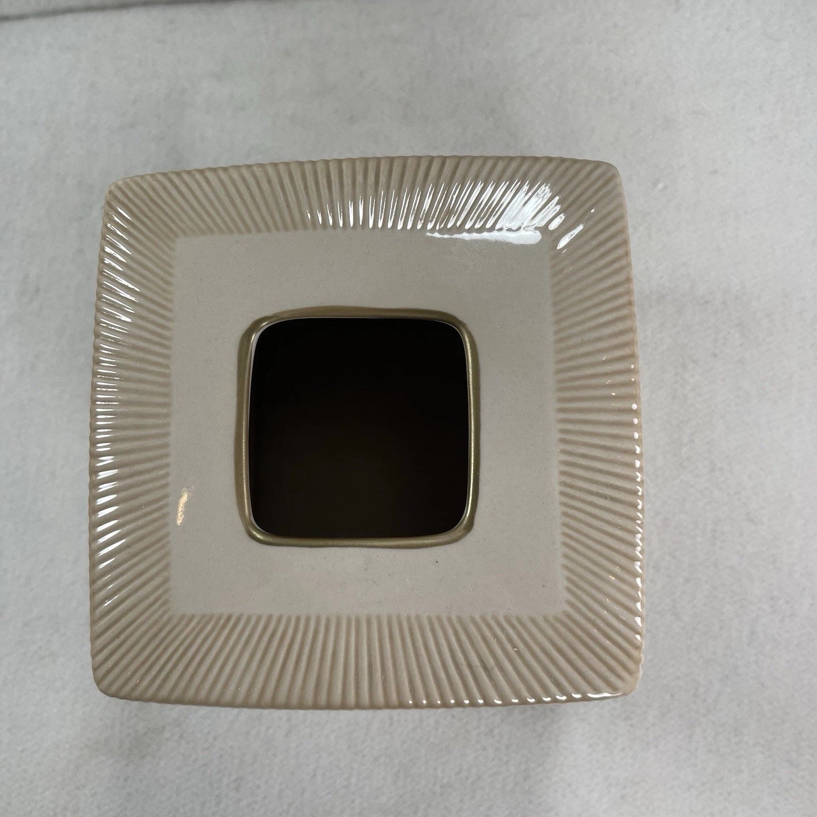 Decorative Ceramic Tissue Box Cover Tan Beige & Gold Pattern | eBay