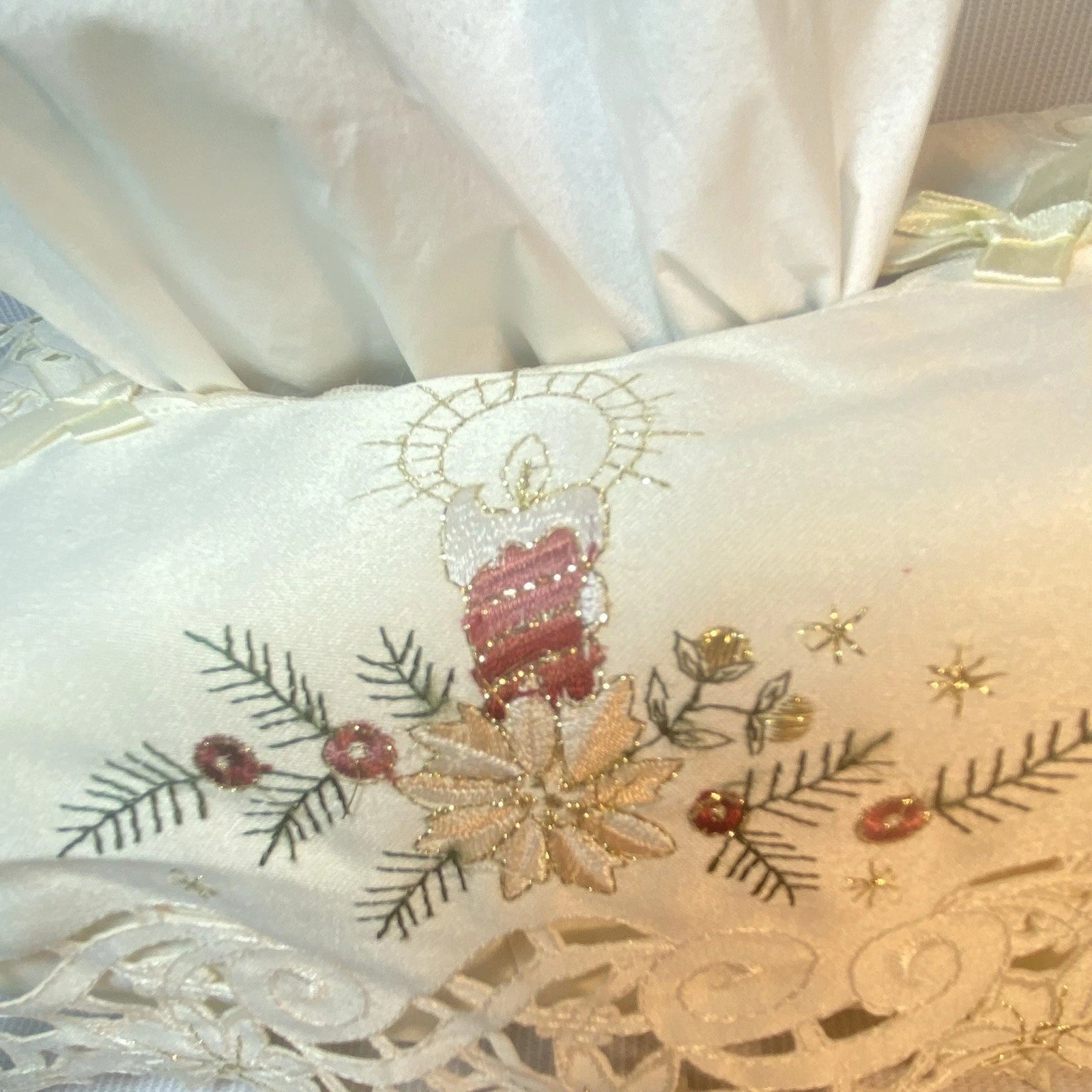 Christmas Candle Embroidered Tissue Box Cover | eBay