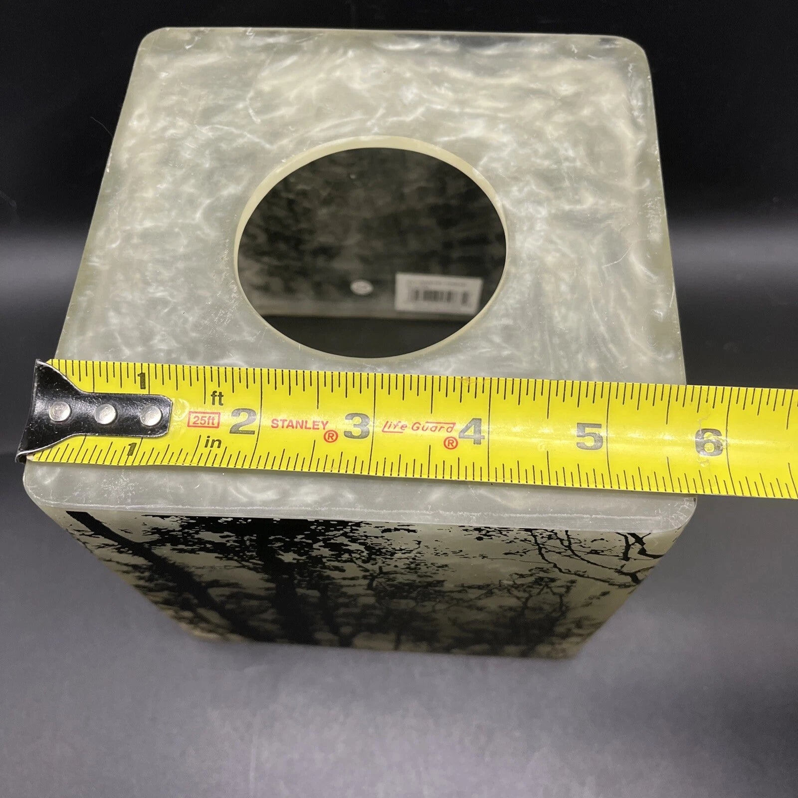 Sylvan Tissue Holder Acrylic With Nature Black Tree Design Marbleized Resin A1 | eBay