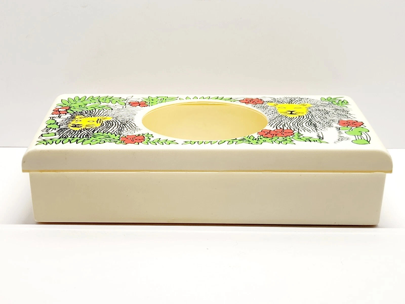 Vintage Lion Jungle Tissue Box Plastic By Aquetta Ware Made USA Marked | eBay