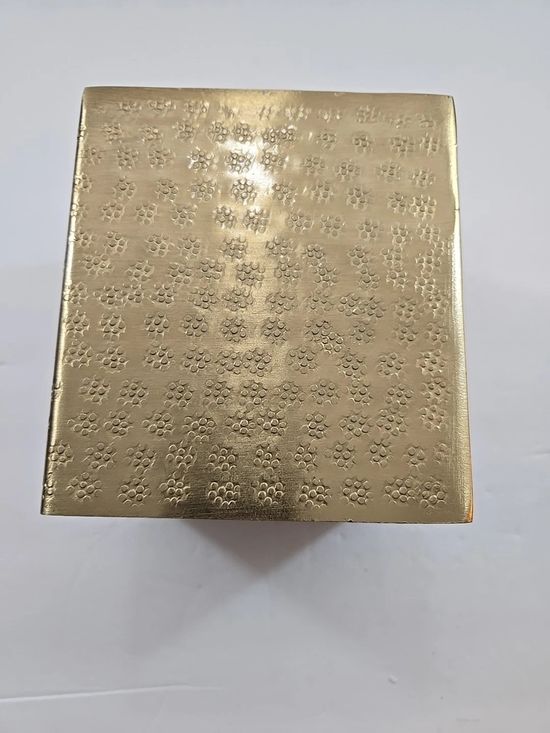 Brass Metal Textured Floral Square Tissue Box Cover 6"x5"x5" | eBay