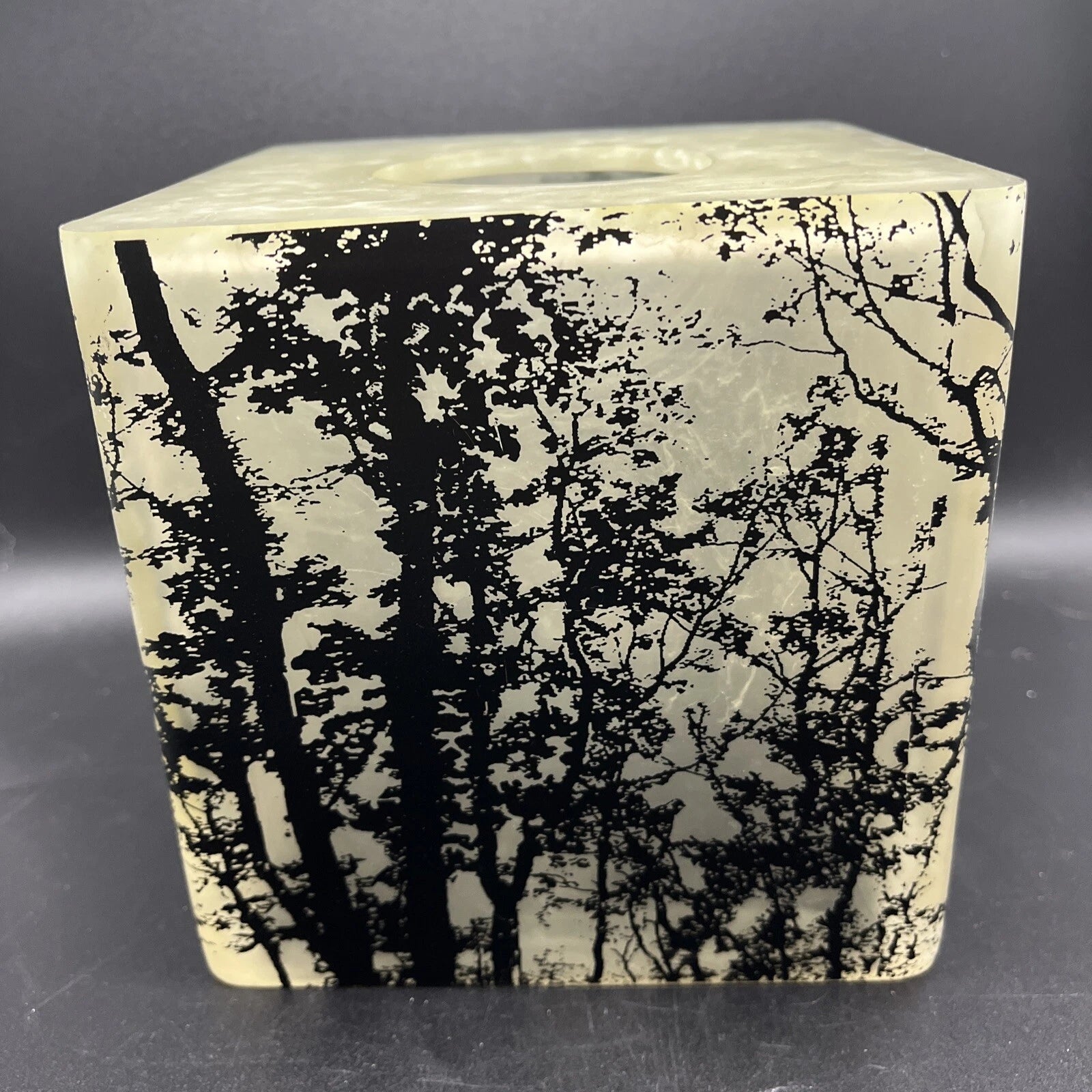 Sylvan Tissue Holder Acrylic With Nature Black Tree Design Marbleized Resin A1 | eBay