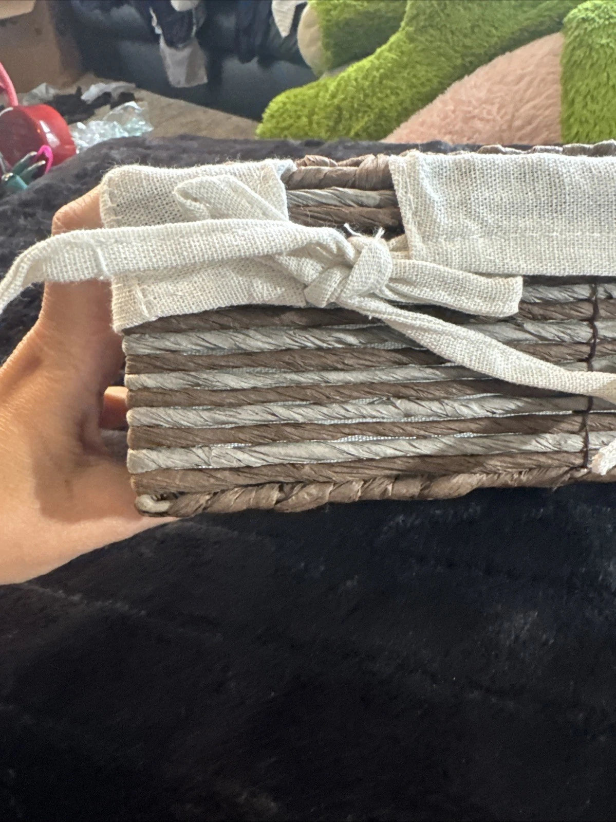 Rectangular Woven Tissue Box Cover, Decorative Seagrass Wicker Tissue Box Holder | eBay