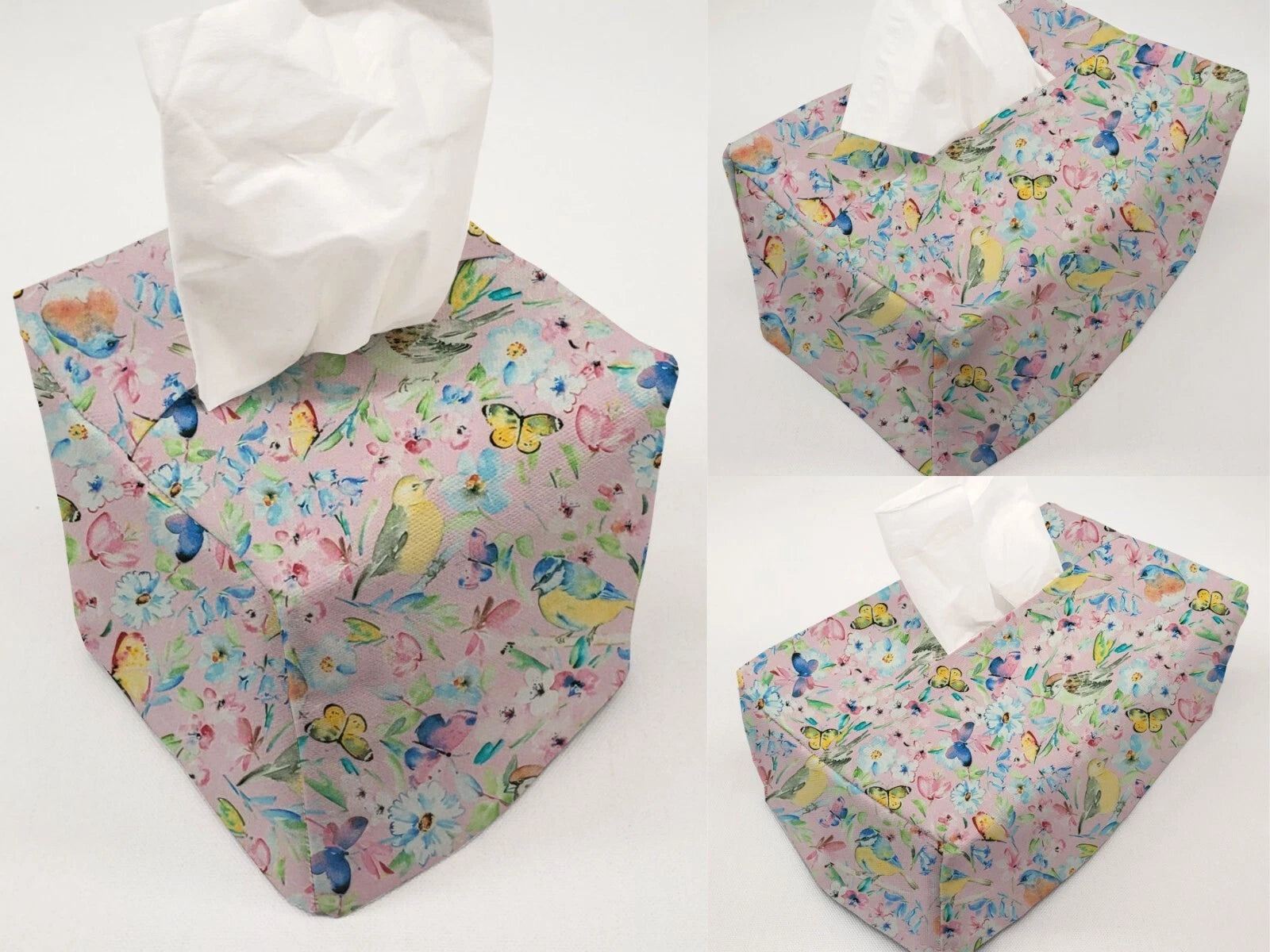 Birds & Butterflies in Blooms Tissue Box Cover (4 Colors Available) | eBay