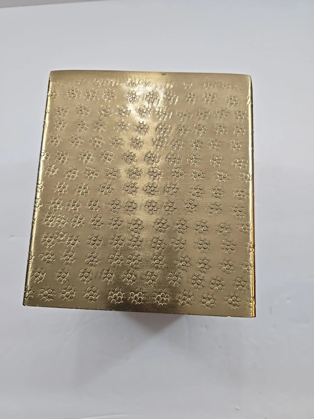 Brass Metal Textured Floral Square Tissue Box Cover 6"x5"x5" | eBay
