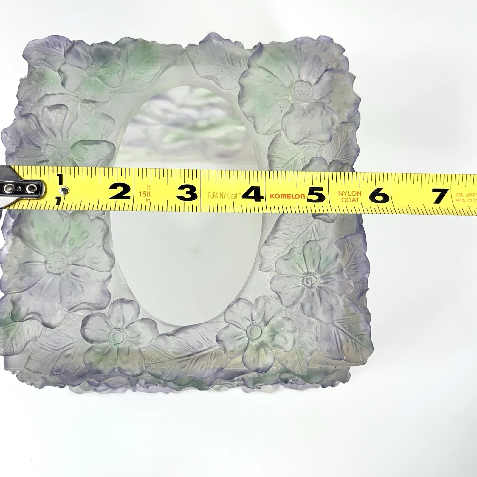 Tissue Box Cover Square Acrylic Raised Purple Green Flowers 6.25" Thick Plastic | eBay