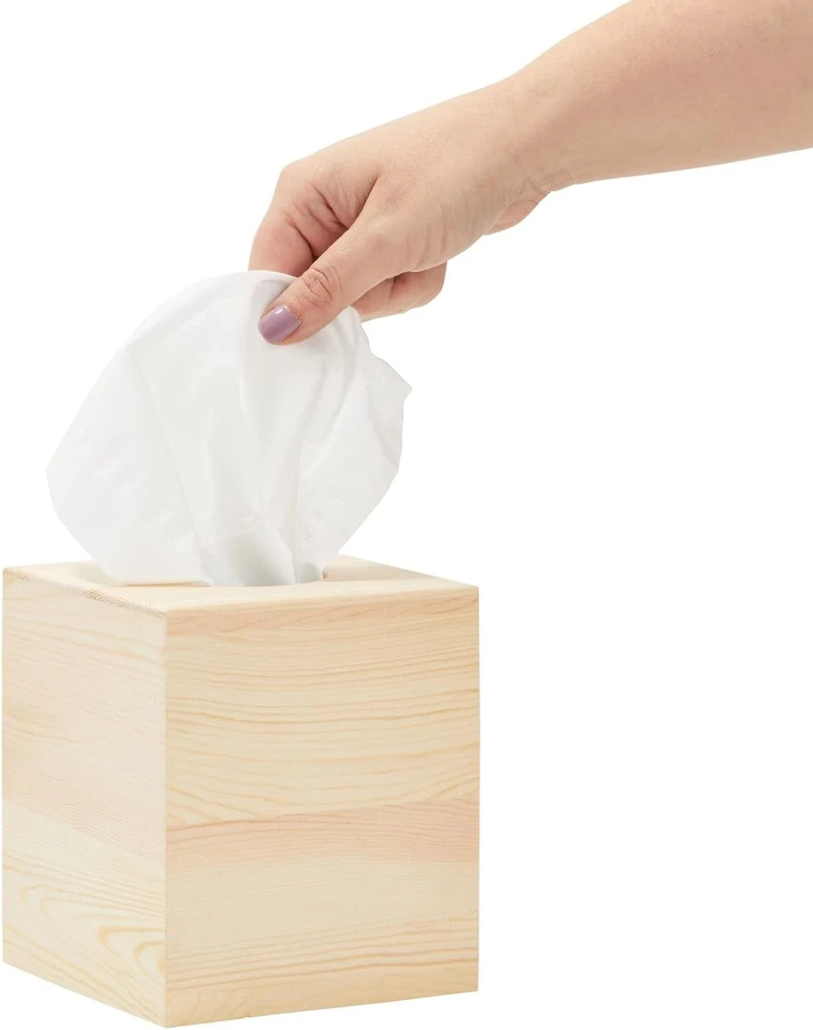 Unfinished Wood Tissue Box Cover Square Wooden Holder with Slide Out Bottom | eBay