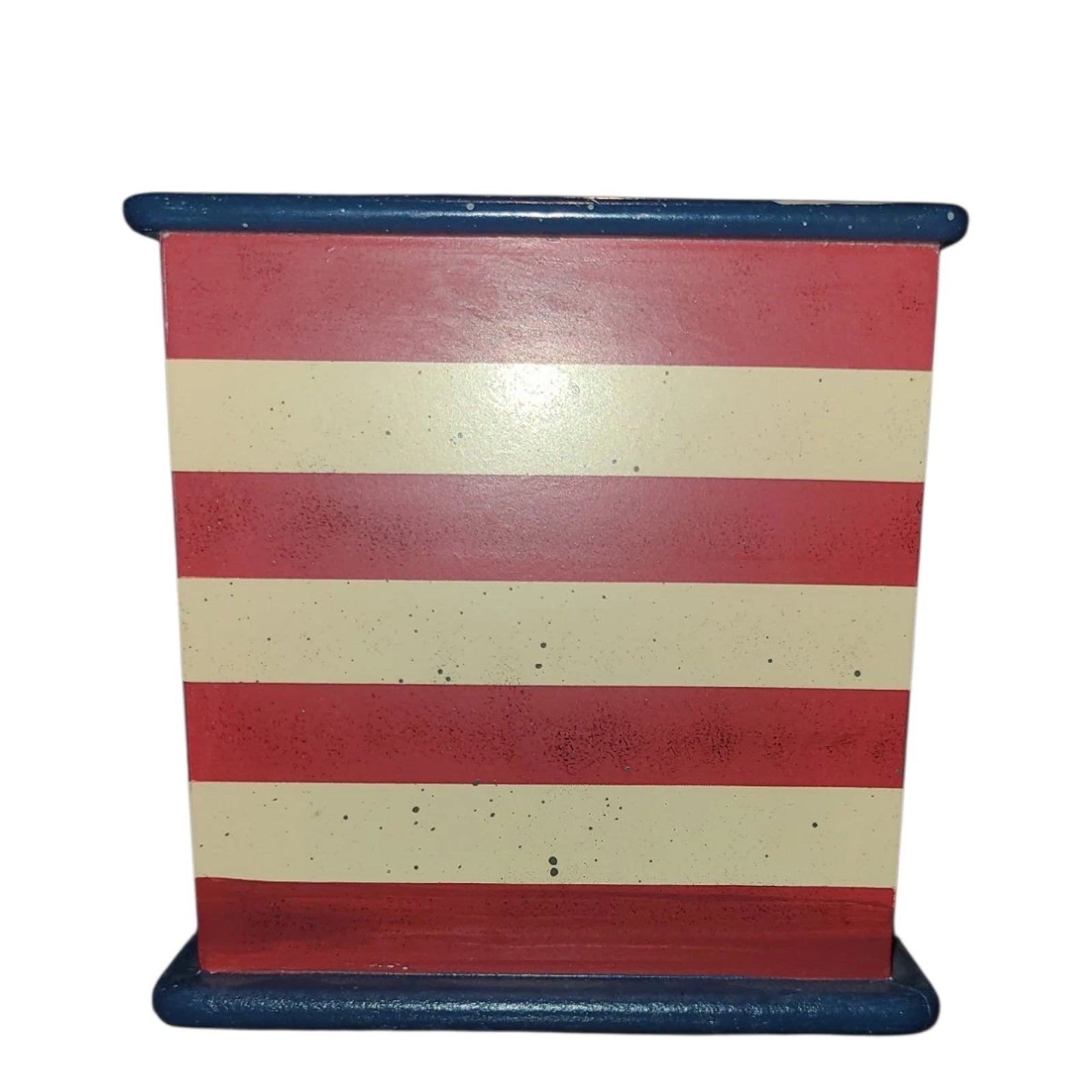 Patriotic Wood Tissue Box Cover American Flag Red White Blue Art Beth Yarbrough | eBay
