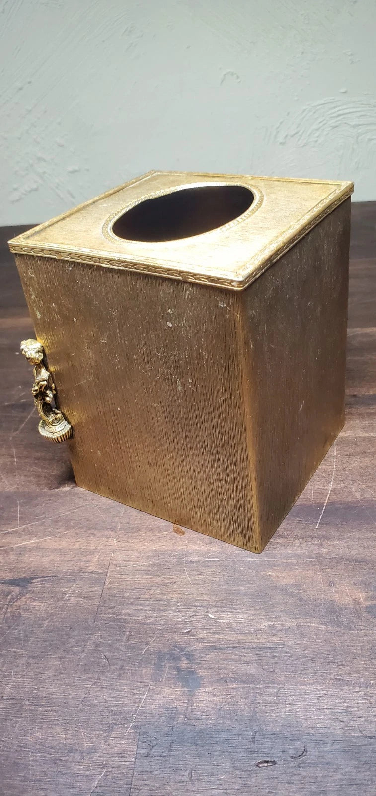 Vintage MCM Brass Decorative Tissue Paper Holder Cover Busts Chains | eBay