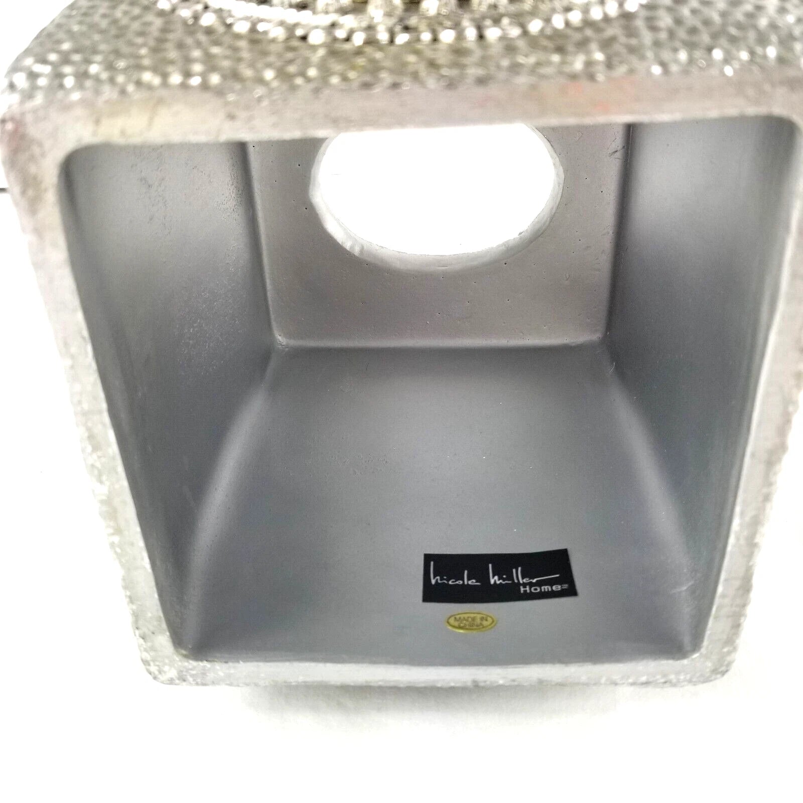 Home Tissue Box Cover Silver Design Mondala 5.5" Nicole Miller | eBay