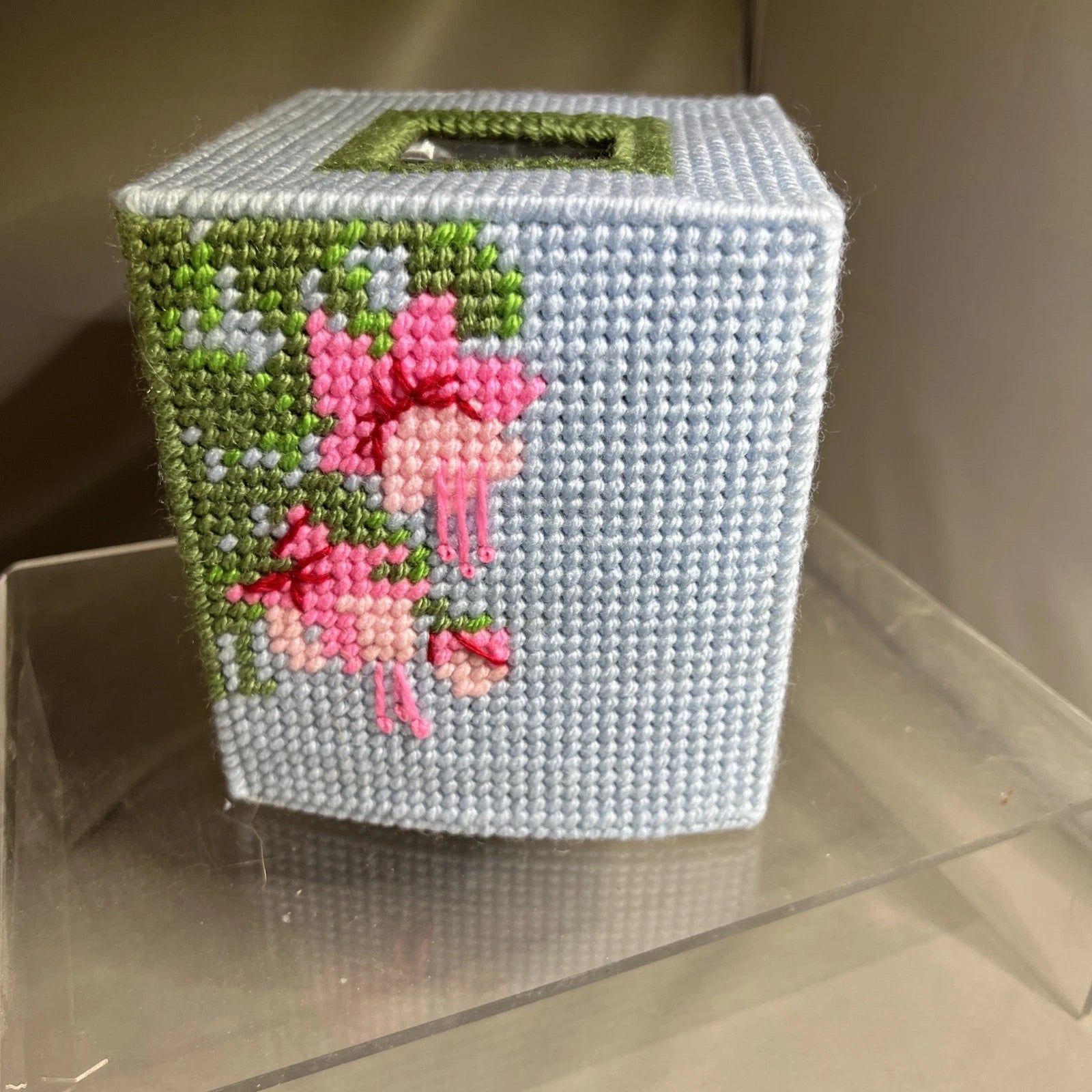 Handmade Needlepoint Hummingbird And Flower Tissue Box Cover | eBay