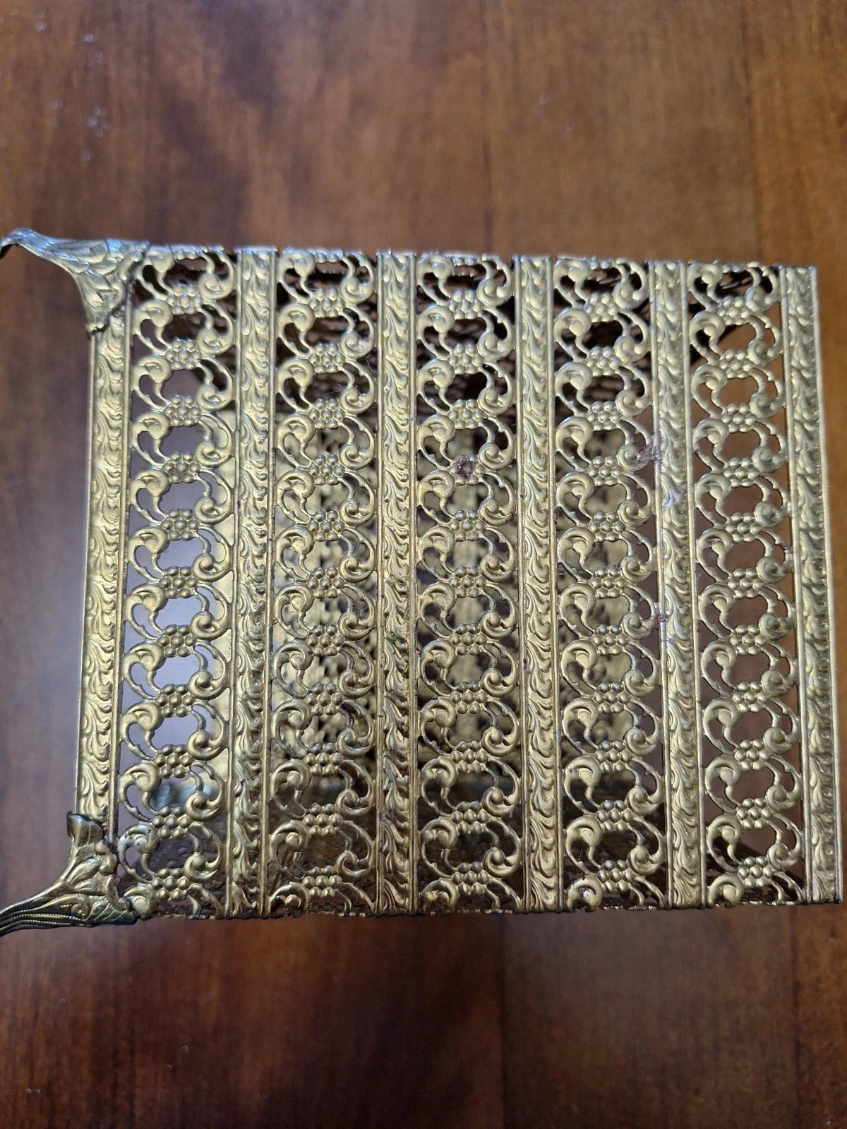 Vtg. Gold Brass Flower Hollywood Regency Tissue Box Cover~MCM Retro~1960's~#4065 | eBay