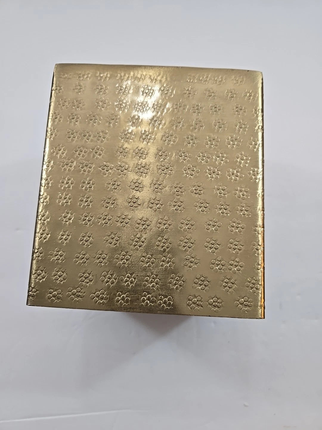 Brass Metal Textured Floral Square Tissue Box Cover 6"x5"x5" | eBay
