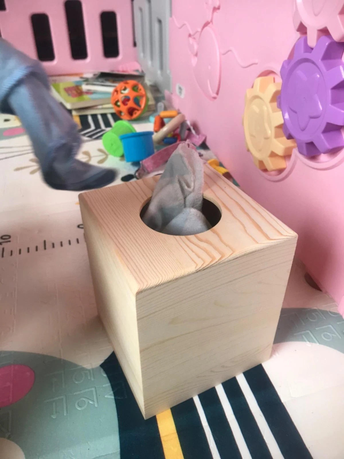 Unfinished Wood Tissue Box Cover Square Wooden Holder with Slide Out Bottom | eBay