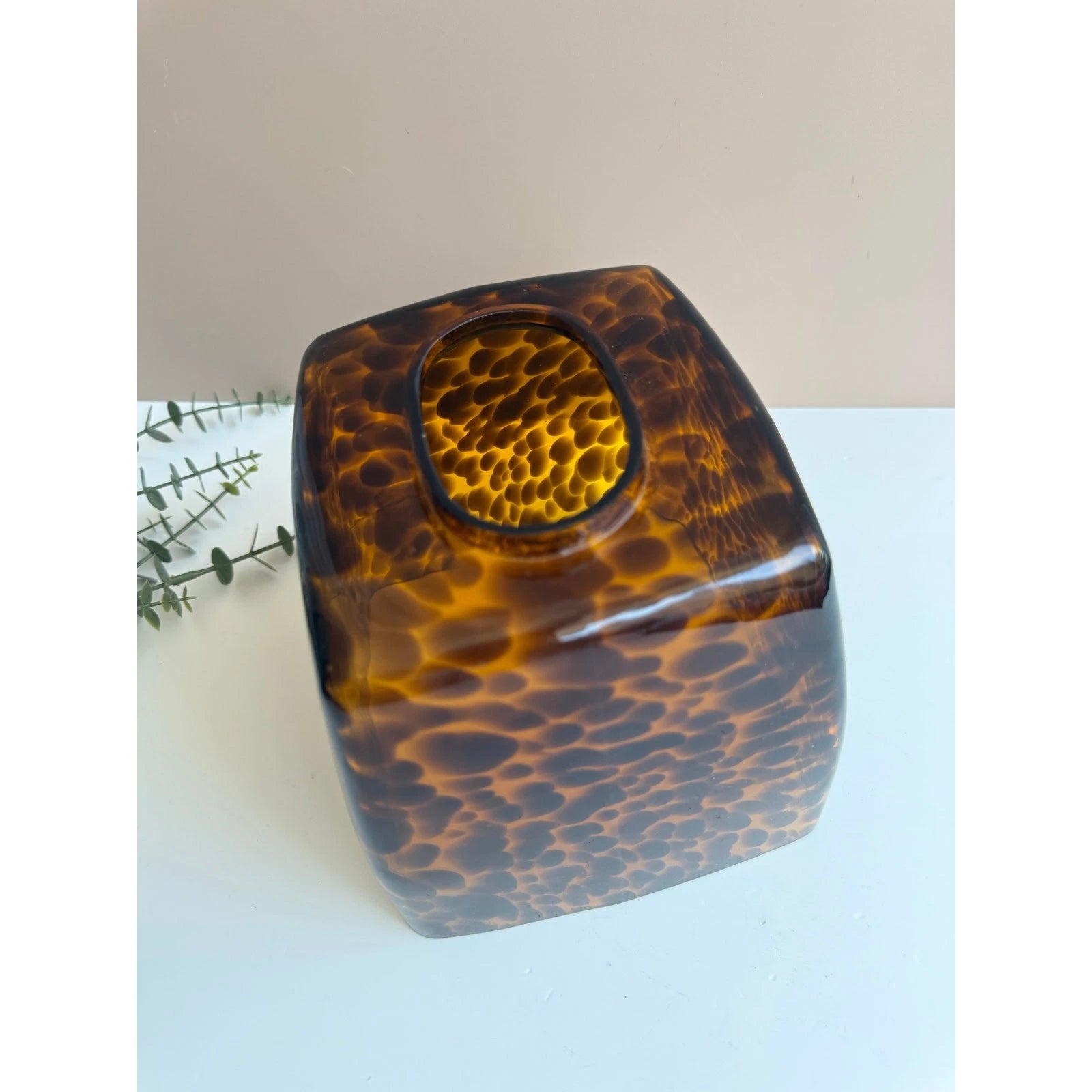 Labrazel Faux Tortoise Shell Glass Tissue Box Holder Cover Luxury Bath Accessory | eBay