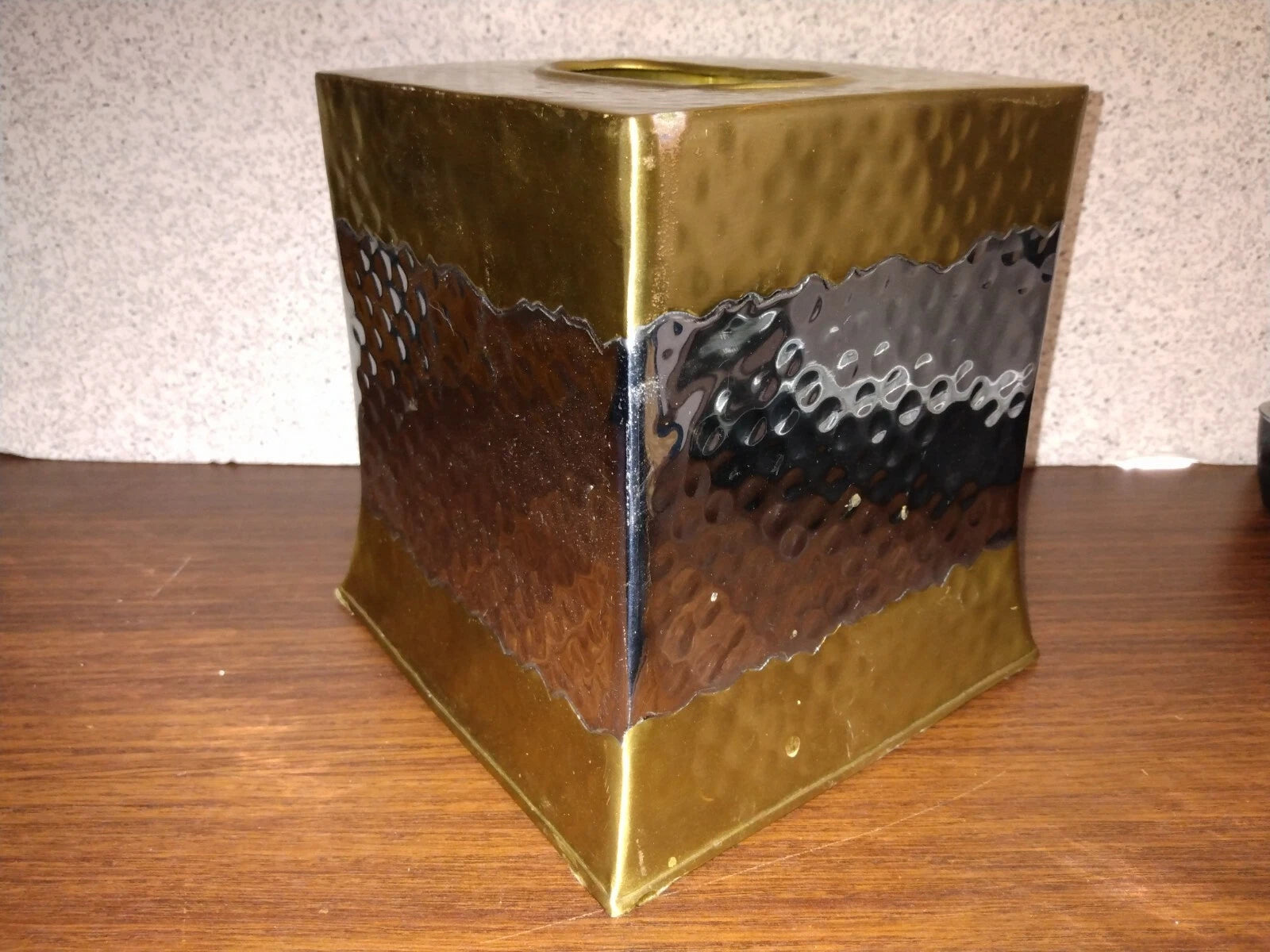 Veratex Shabby Metal Brass Silver Color Hand Hammered Tissue Box Cover India | eBay