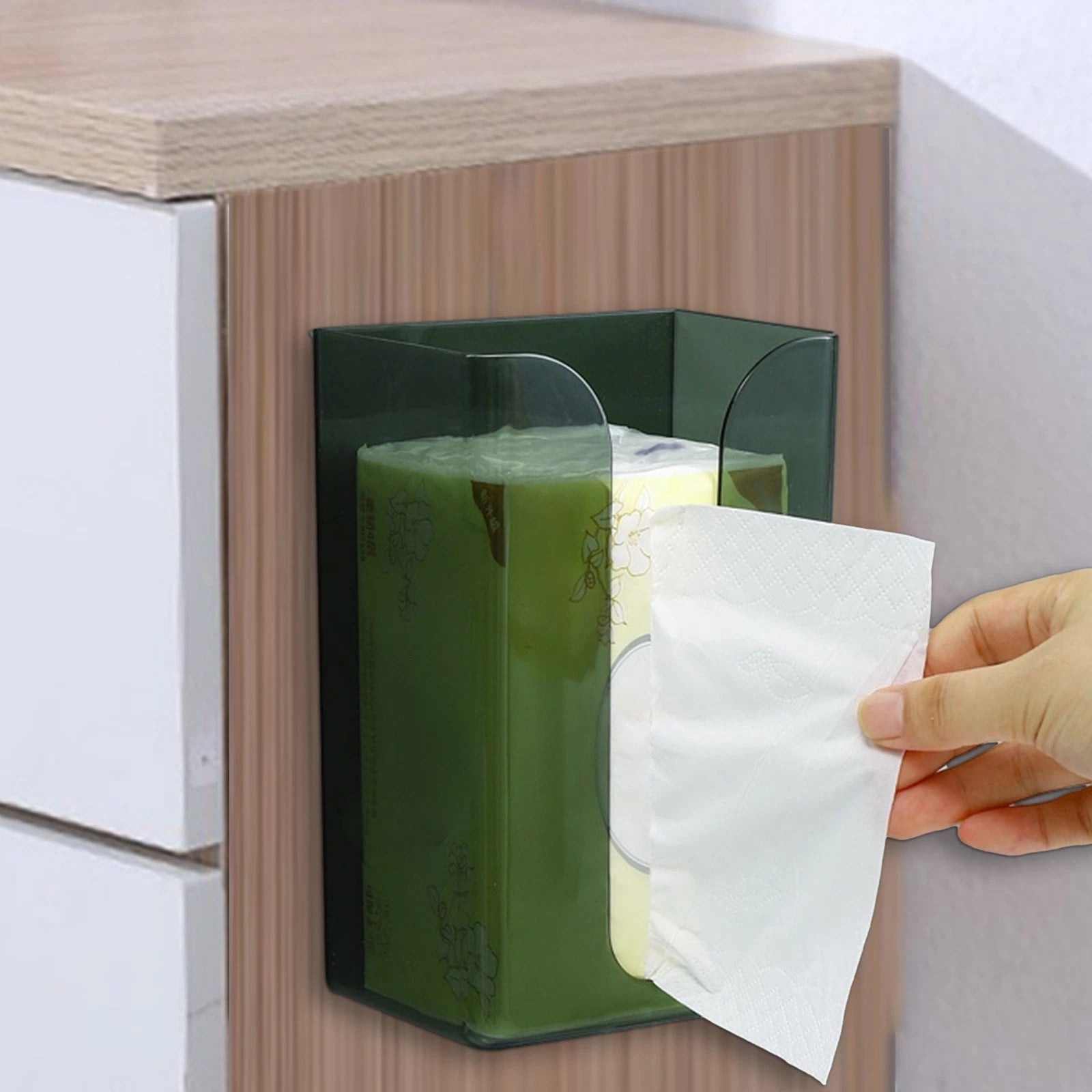 Wall Mounted Tissue Box Clear Napkin Paper Holder Rectangular Wall Tissue Holder | eBay