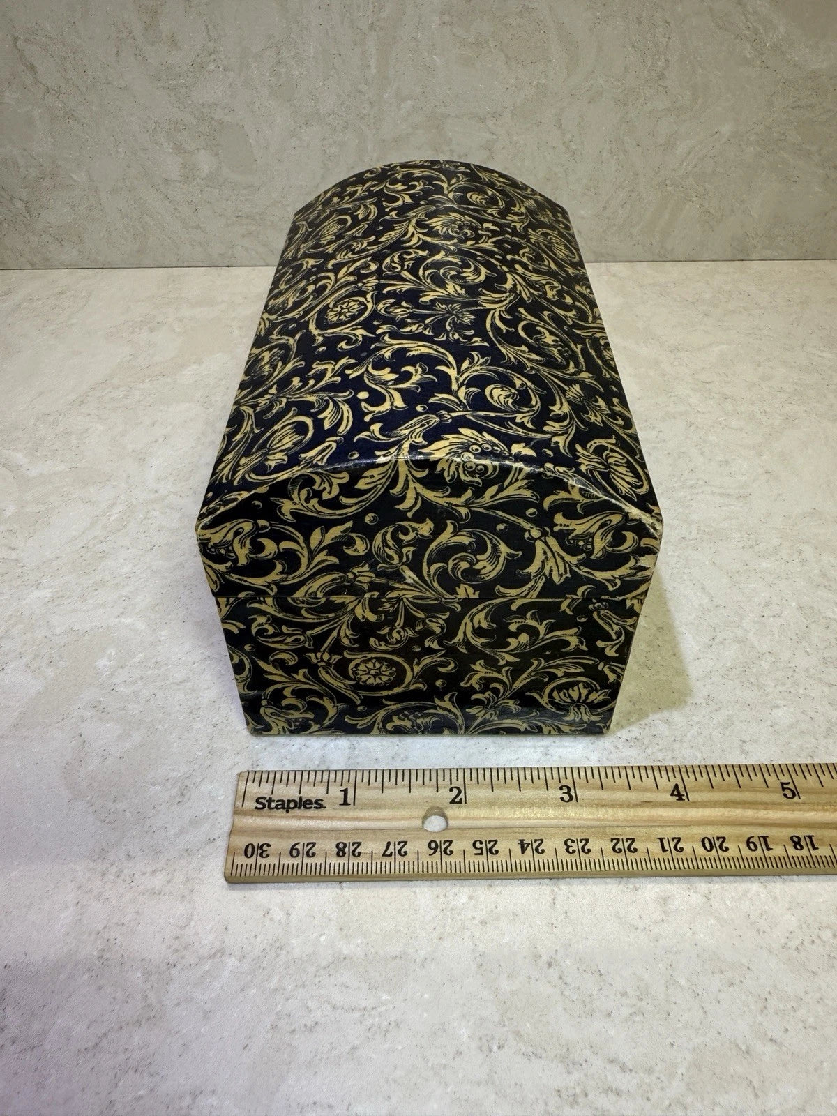 Set of Wooden Tissue Box Holder Cover & Trinket Box Floral Pattern Made in Italy | eBay