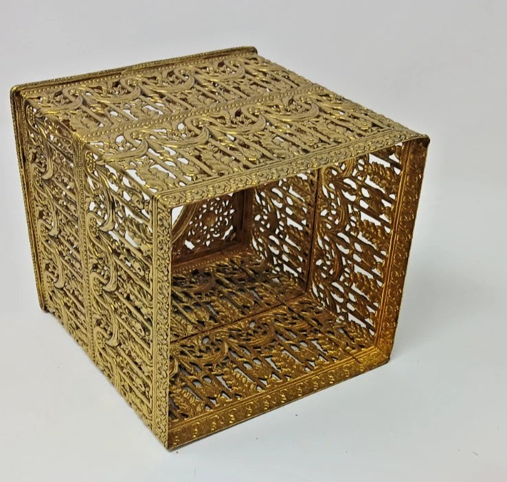 MCM Hollywood Regency 5 3/8" tall Gold Square Tissue Box Cover | eBay