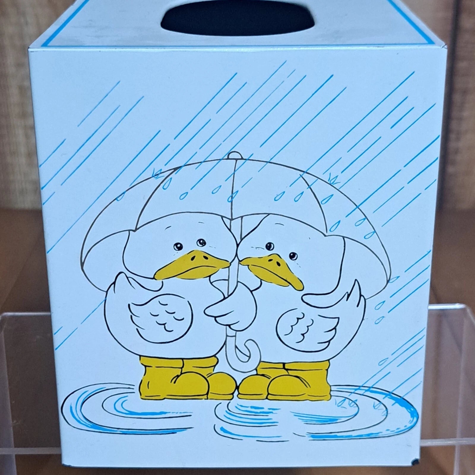 Vintage Andre Richard Ducks Under Umbrella Square Tissue Box, Japan | eBay
