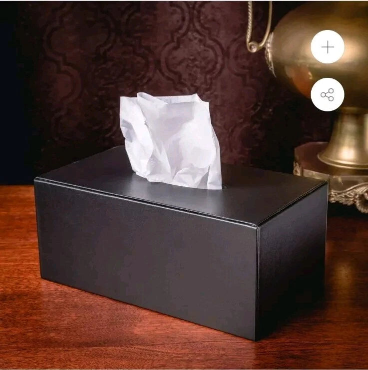 Dacasso Faux Leather Tissue Box Cover (Black) | eBay