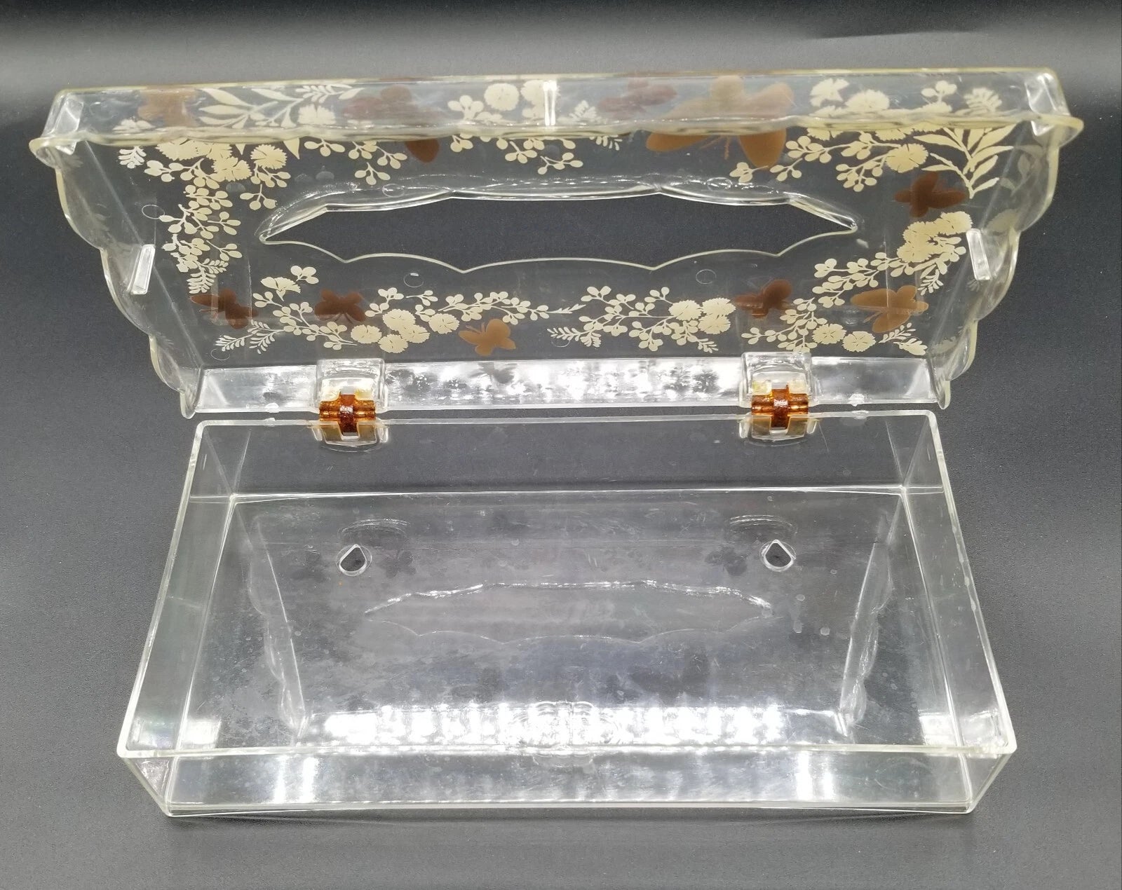 Vintage MCM WOLFF Butterfly Acrylic Tissue Box Scalloped Edge Kleenex | eBay
