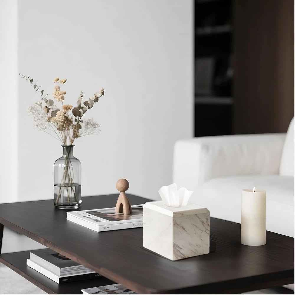 Tissue Box Cover Italy Natural Marble Heavy Duty Square Facial Toilet Paper Hold | eBay