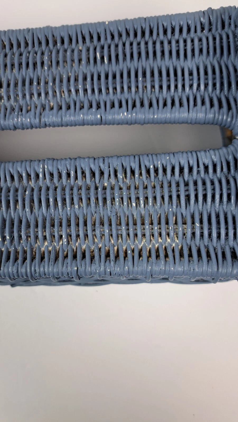 Vintage Painted Woven Wicker Tissue Box Cover, Dusty Blue | eBay