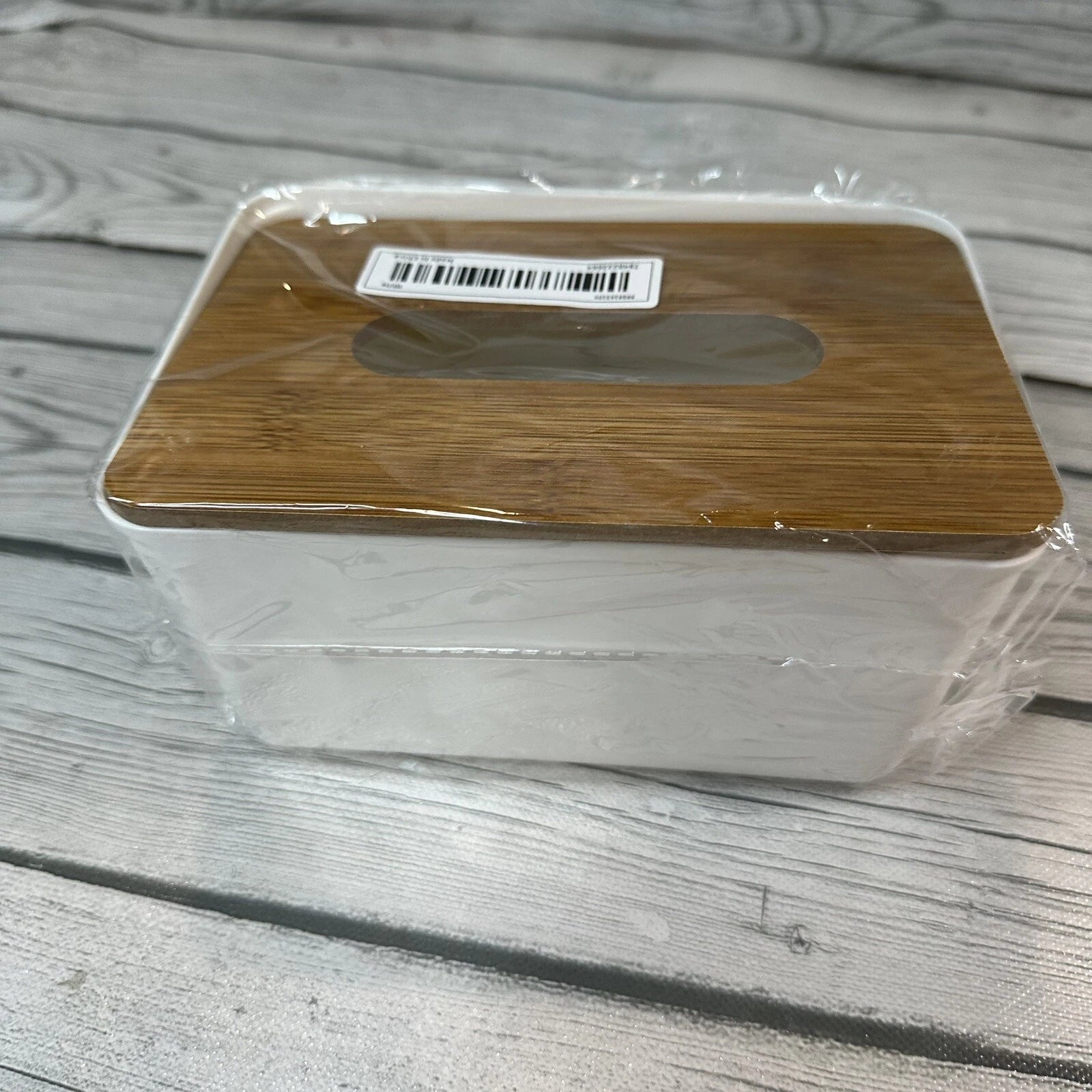 Tissue Box Bamboo Cover Small Facial Tissue Dispenser Holder Rectangle White | eBay