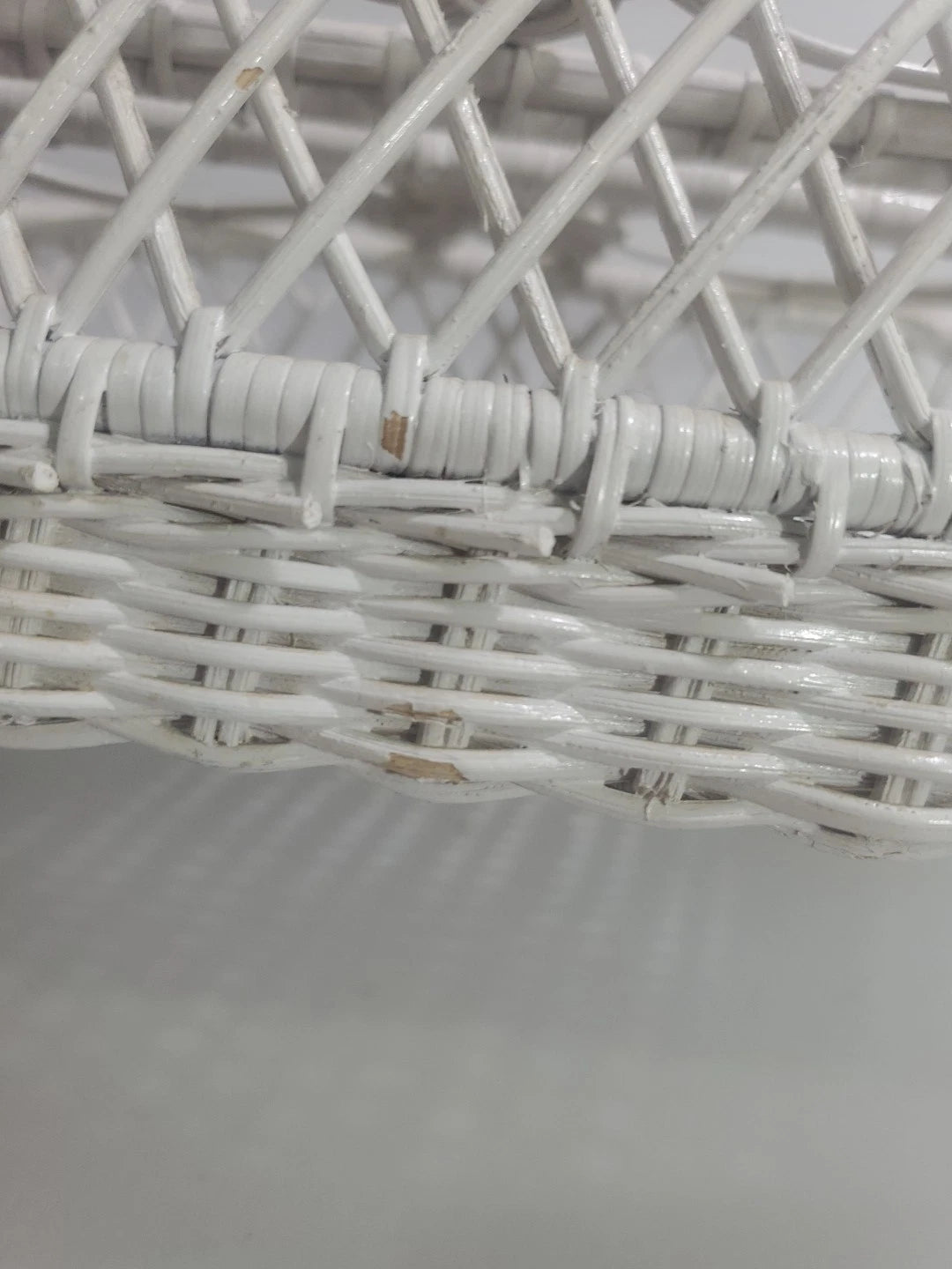 Vintage White Wicker Rattan Tissue Box Holder Cover Shabby Chic Cottage 10x5.5 | eBay