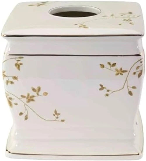 Elegant Gilded Birds Ivory Ceramic Tissue Box Cover for Nature-Inspired Decor | eBay