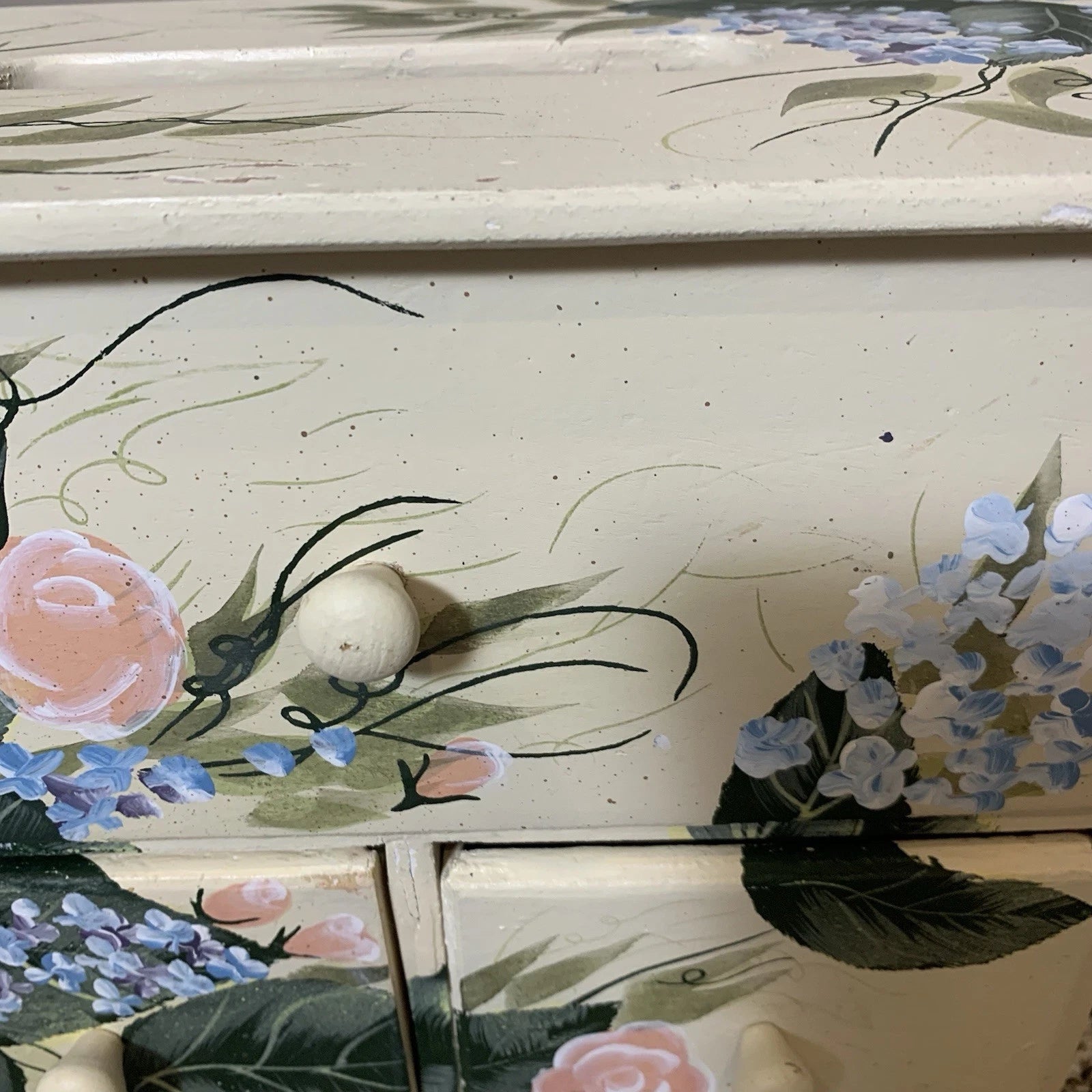 Vintage KENYIELD Painted Wood Tissue Box Cover and Organizer Cottage Shabby Chic | eBay