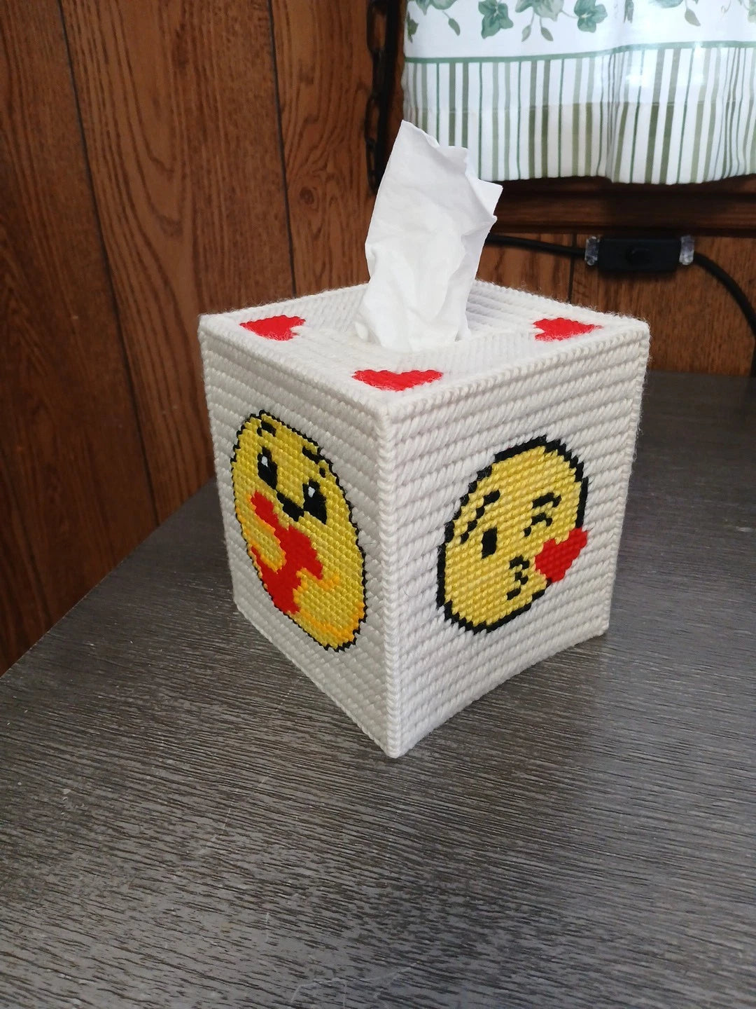Love Emoji Tissue Box Cover, Plastic Canvas | eBay