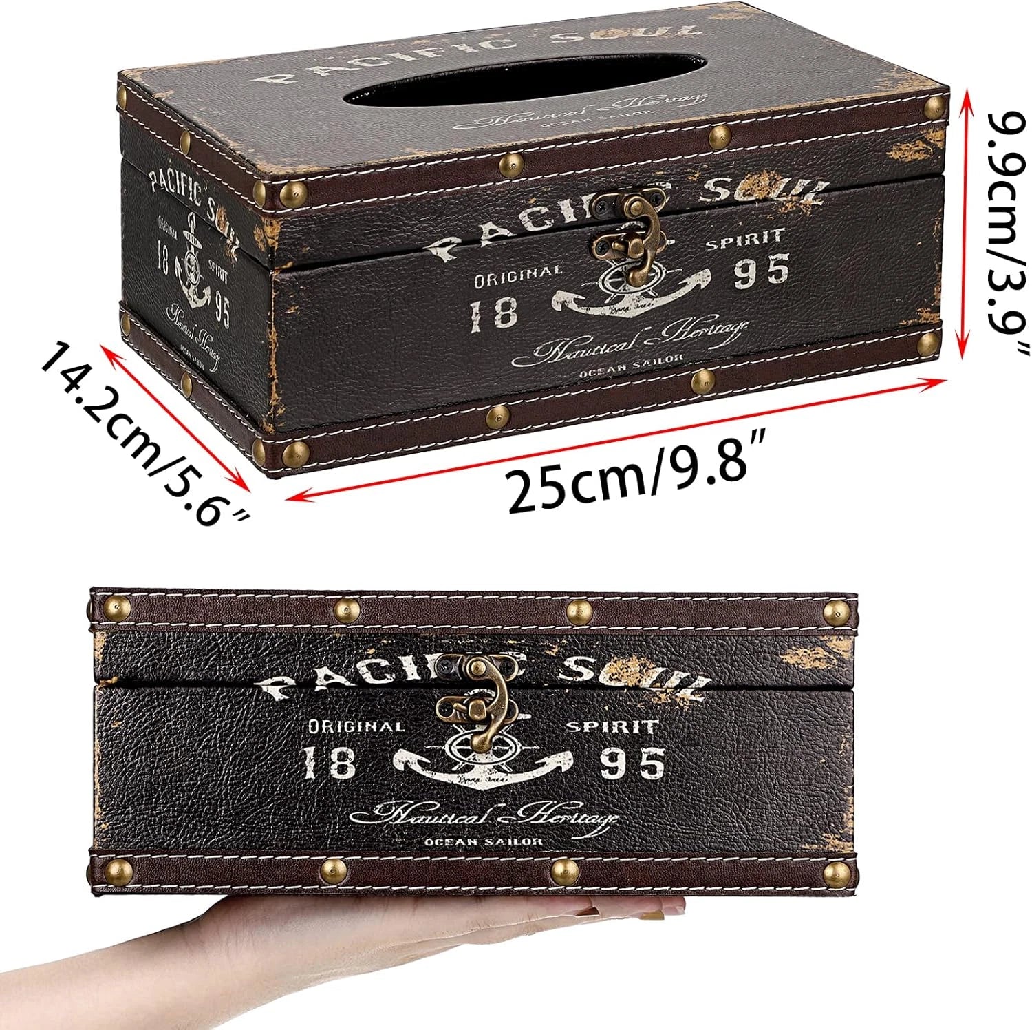 Sumnacon Tissue Box Cover Rectangle Tissue Box with Lid,Wooden Tissue Box Holder | eBay