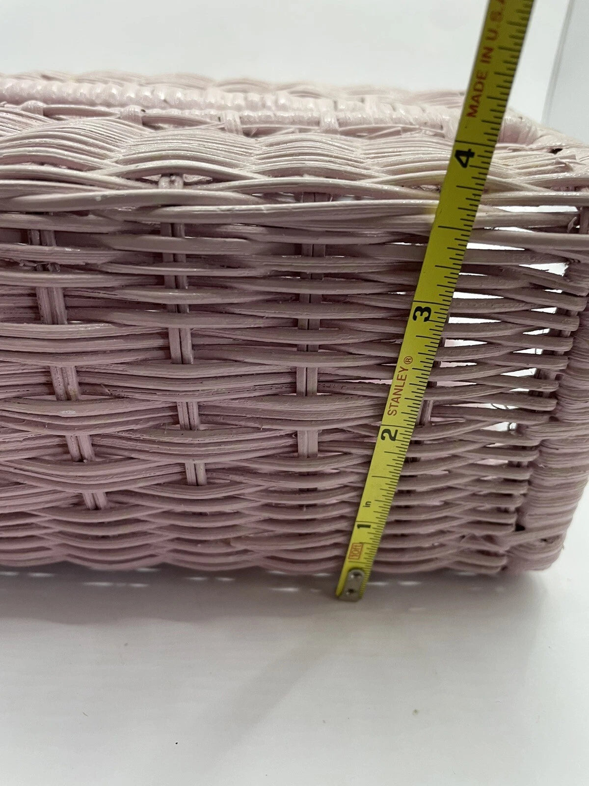 Vintage Woven Wicker Tissue Box Cover Holder Retro Pink Rectangular | eBay