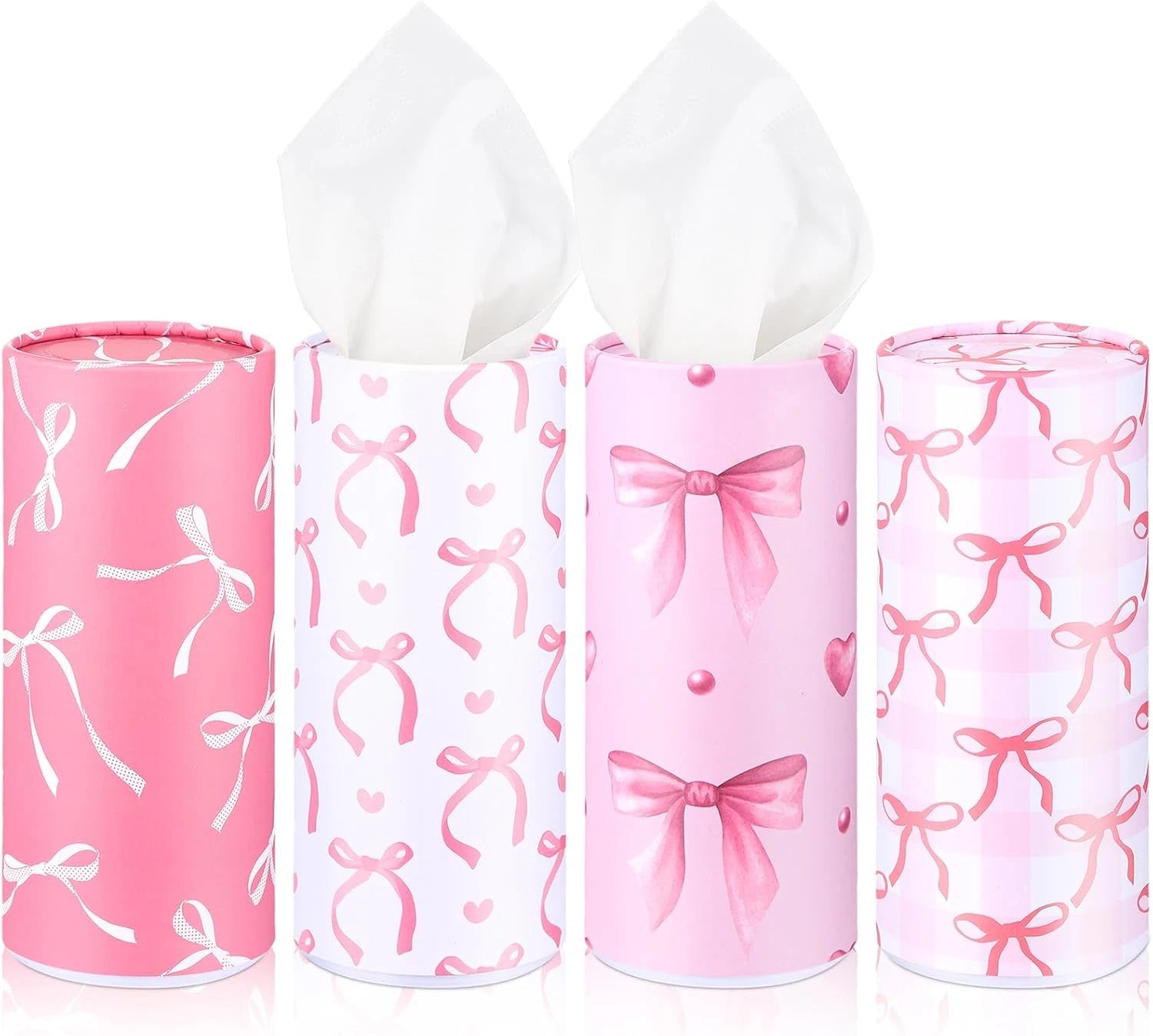4 Pack Car Tissue Holder with Facial Tissues Travel Tissue Tubes Box round Cylin | eBay