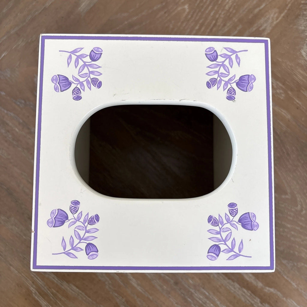 Wooden Tissue Box Cover Asian Inspired Floral Acrobat Men Monkey Lilac Purple | eBay